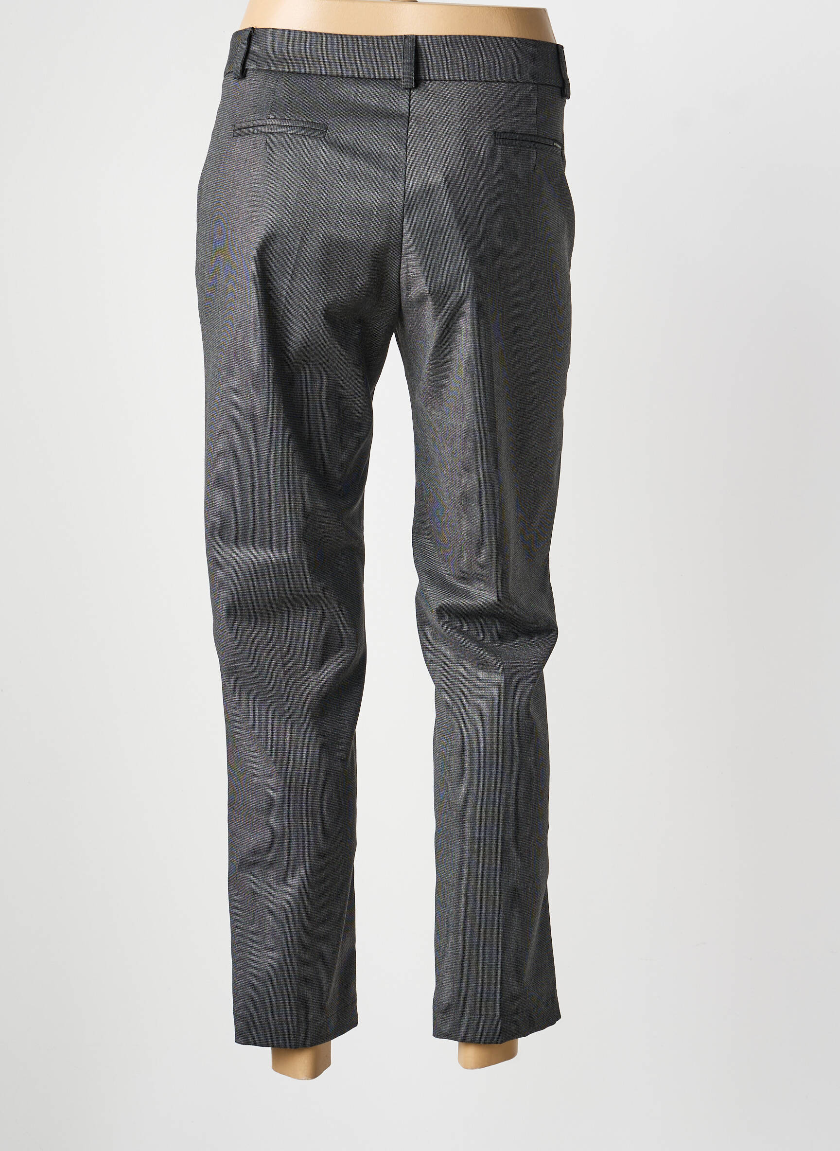 Pantalon 7/8 închidere cu fermoar sub clapetă cu cârlig gri LA PETITE FRANCAISE femeie