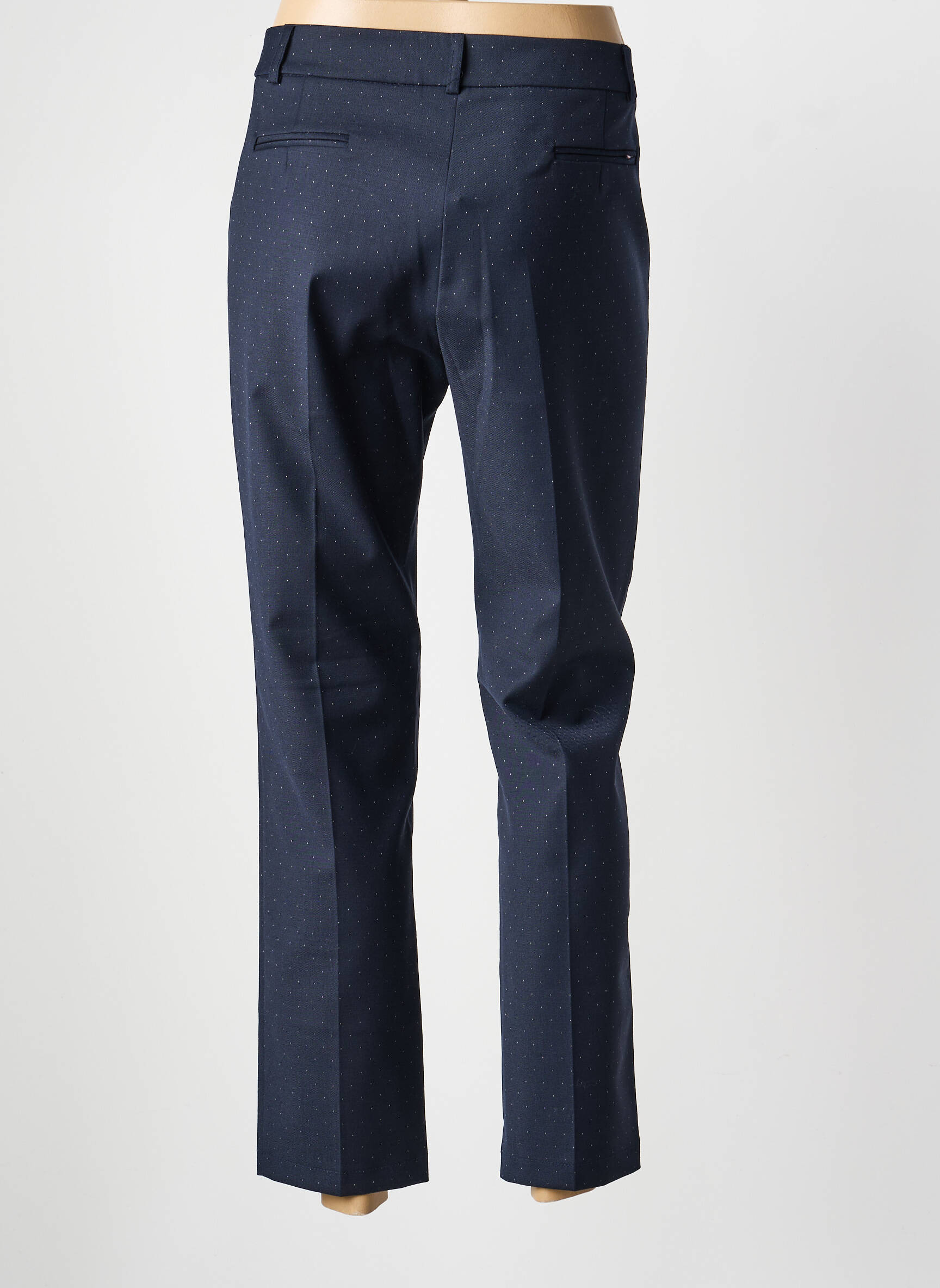 Pantalon 7/8 închidere cu fermoar sub clapetă cu cârlig albastru LA PETITE FRANCAISE femeie