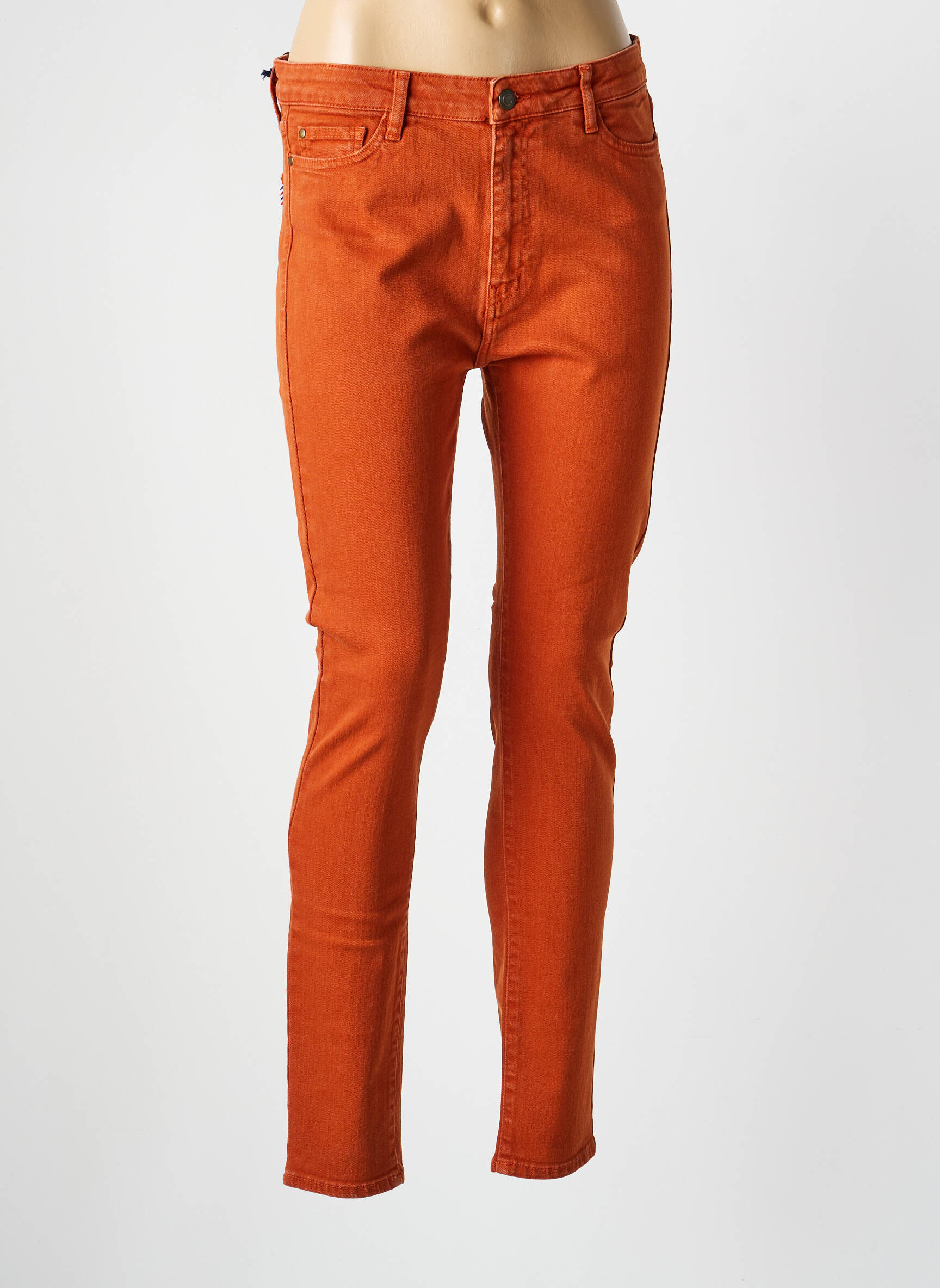 Pantalon slim buzunare portocalie LA PETITE FRANCAISE femeie