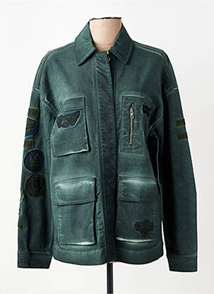 Jachete casual guler de bluză verde NÜ femeie