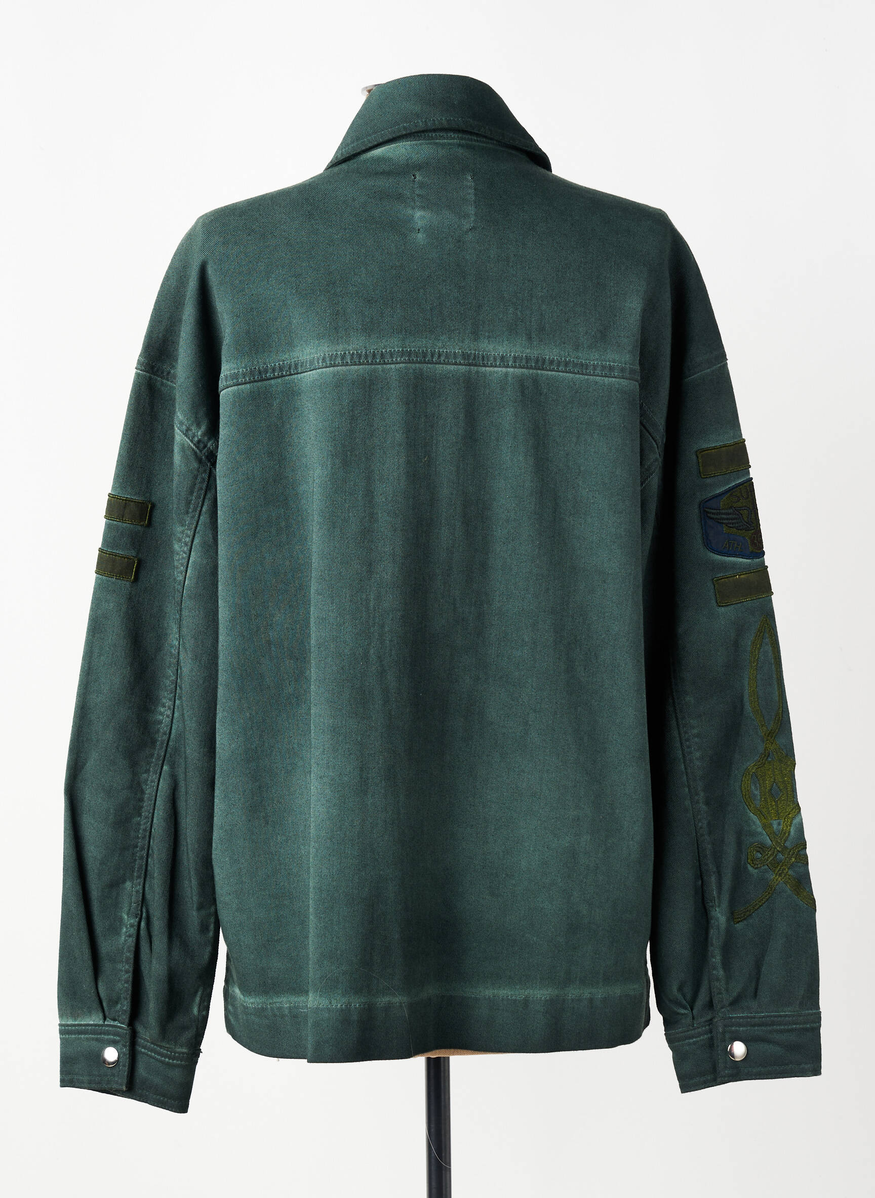 Jachete casual guler de bluză verde NÜ femeie