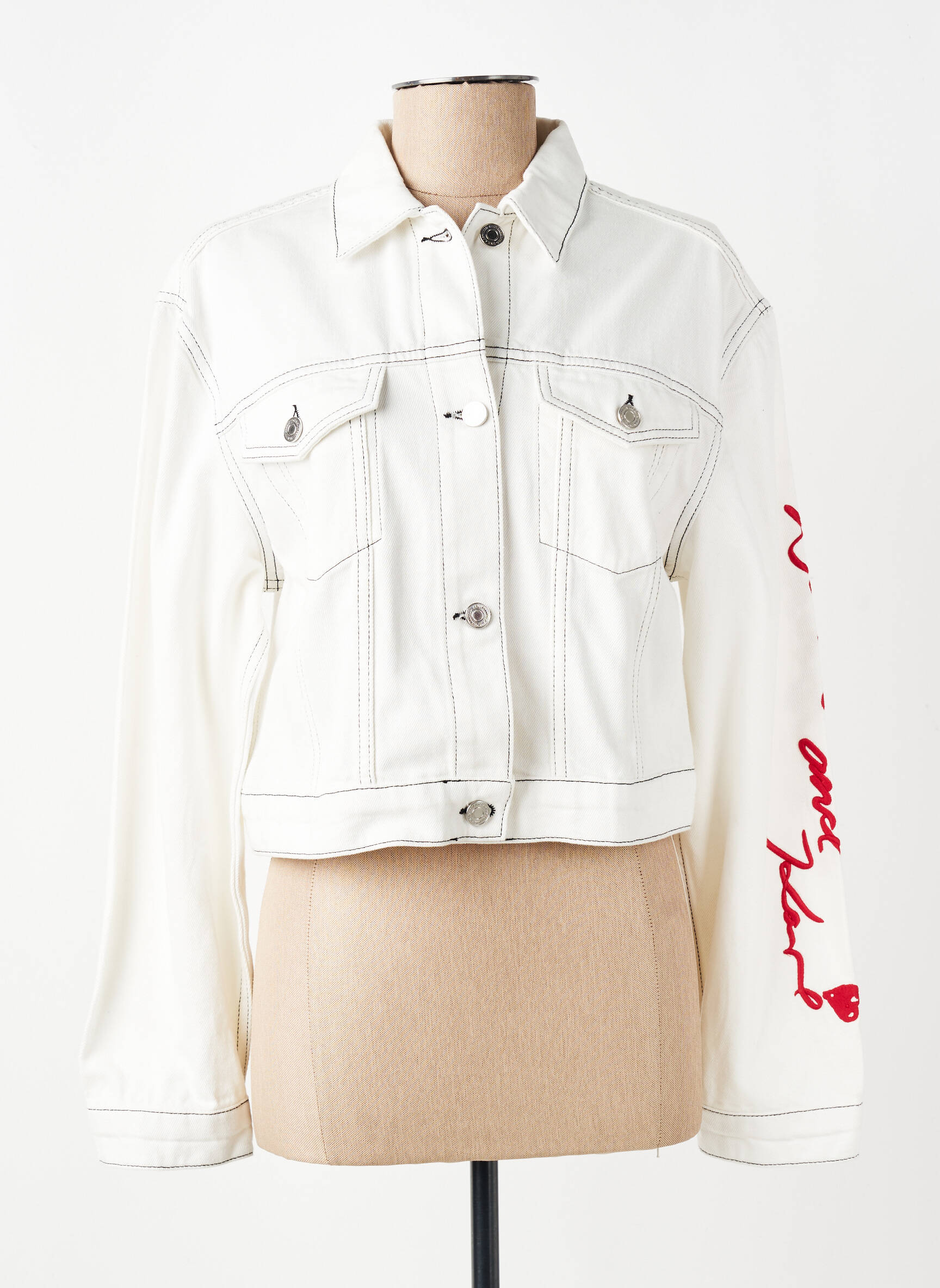 Jachete casual buzunare alb DISNEY X KARL LAGERFIELD femeie