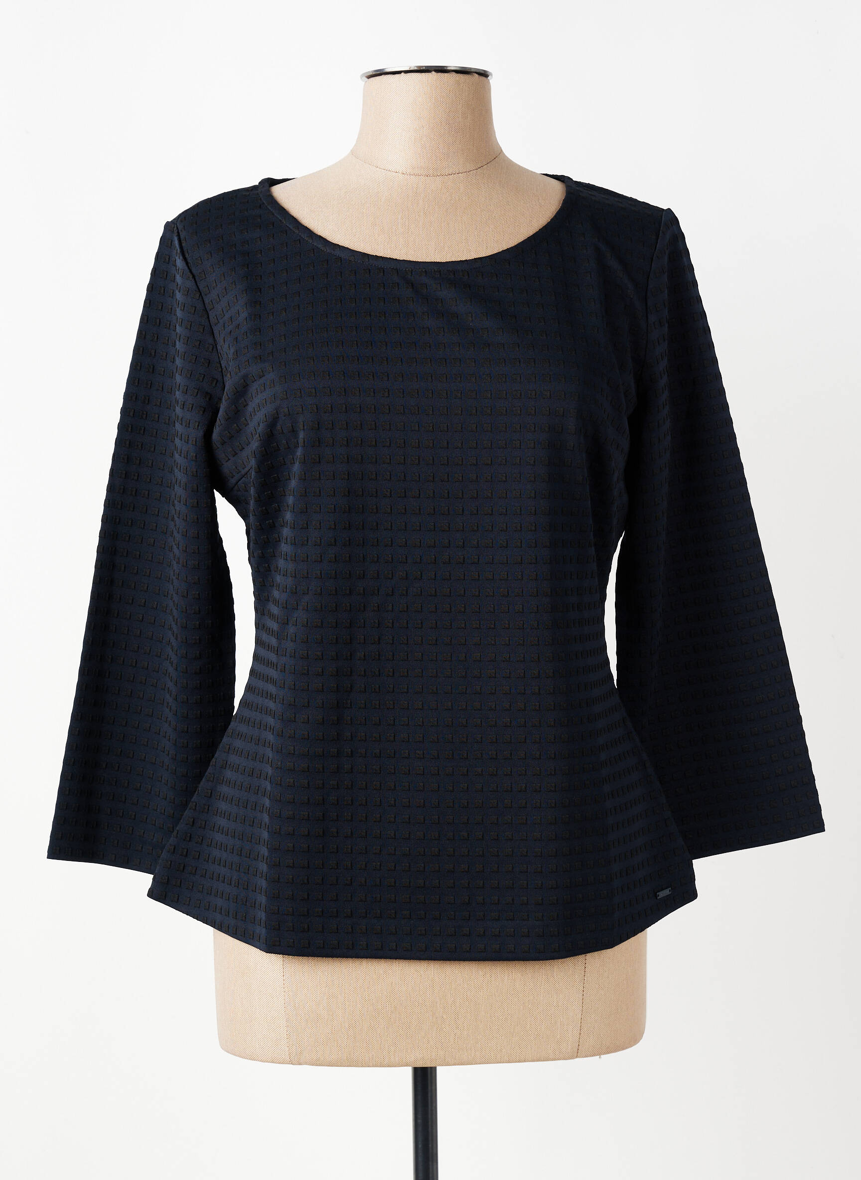 Top guler rotund mâneci lungi albastru ARMANI femeie
