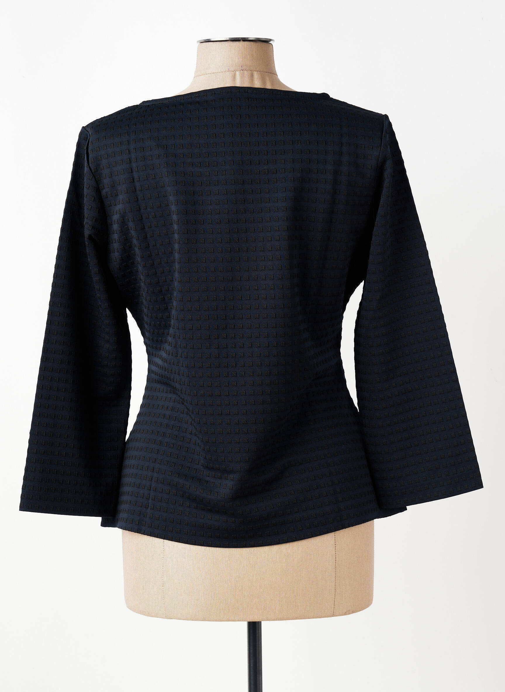 Top guler rotund mâneci lungi albastru ARMANI femeie