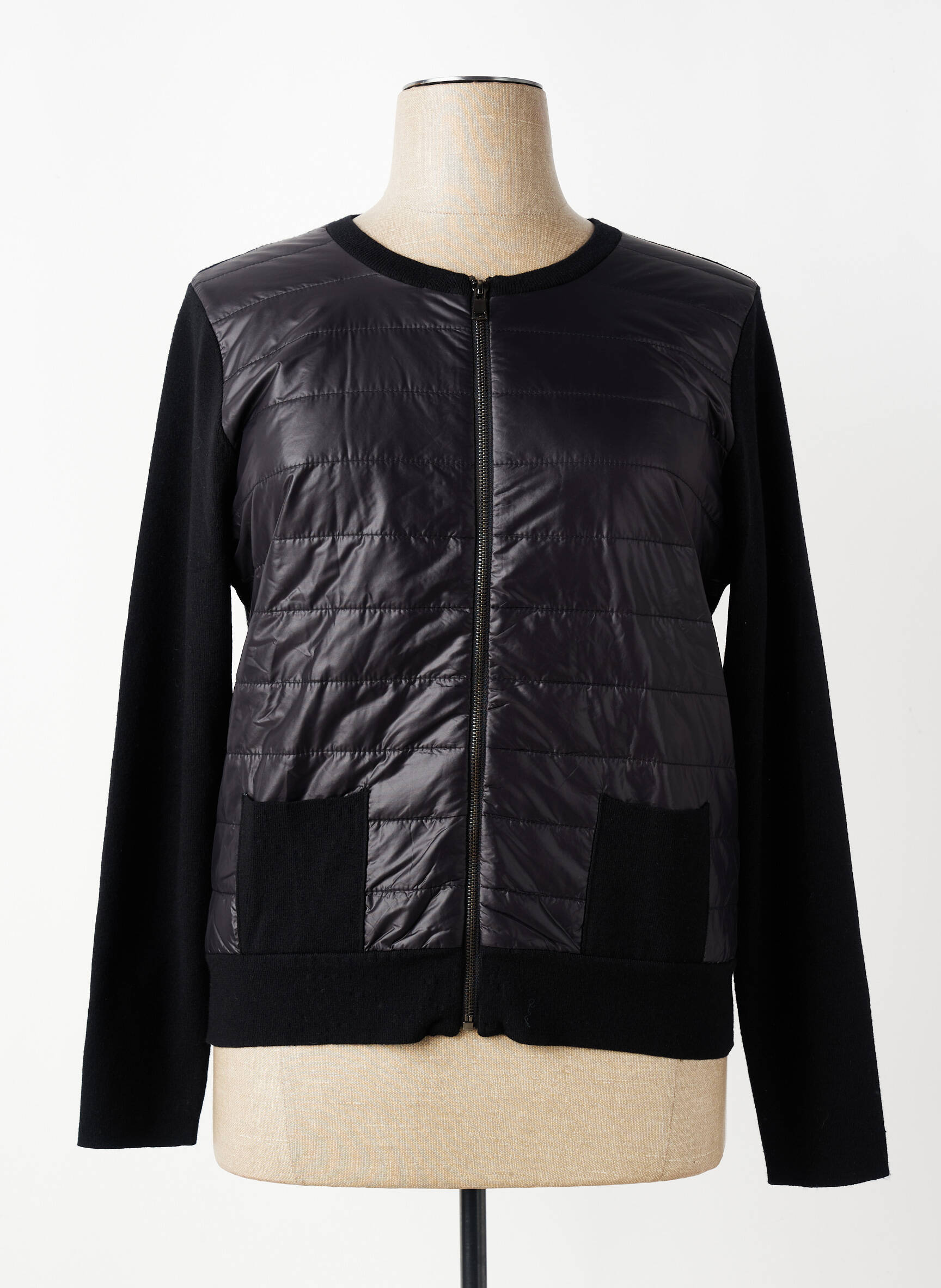 Jachete casual guler rotund negru LOU LOU BY NALO femeie