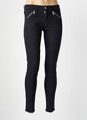 Pantalon slim buzunare negru DESGASTE femeie