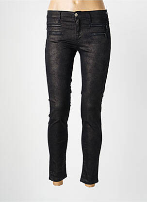 Pantalon slim buzunare negru DESGASTE femeie