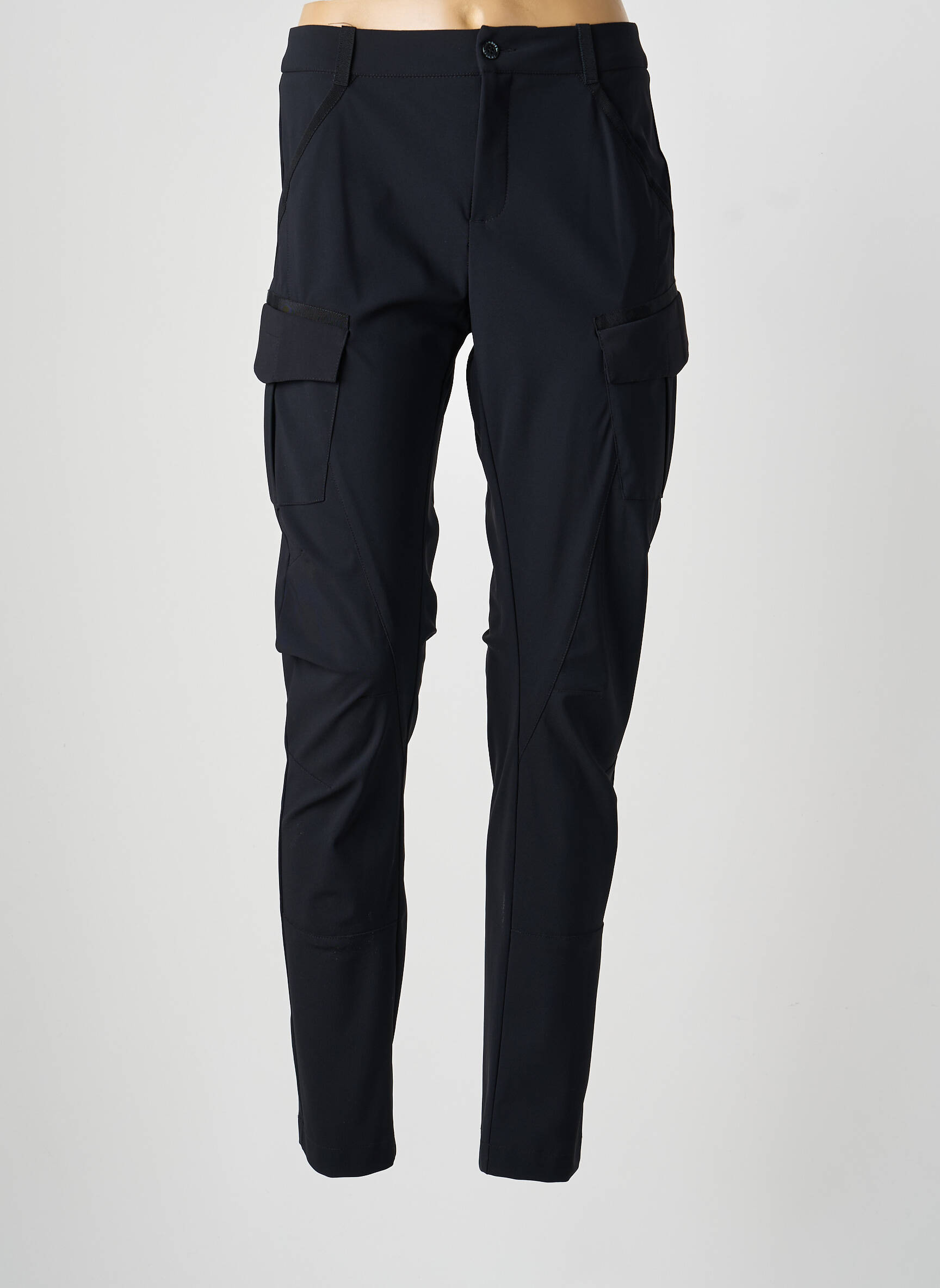 Pantalon cargo subțire negru INDIES femeie