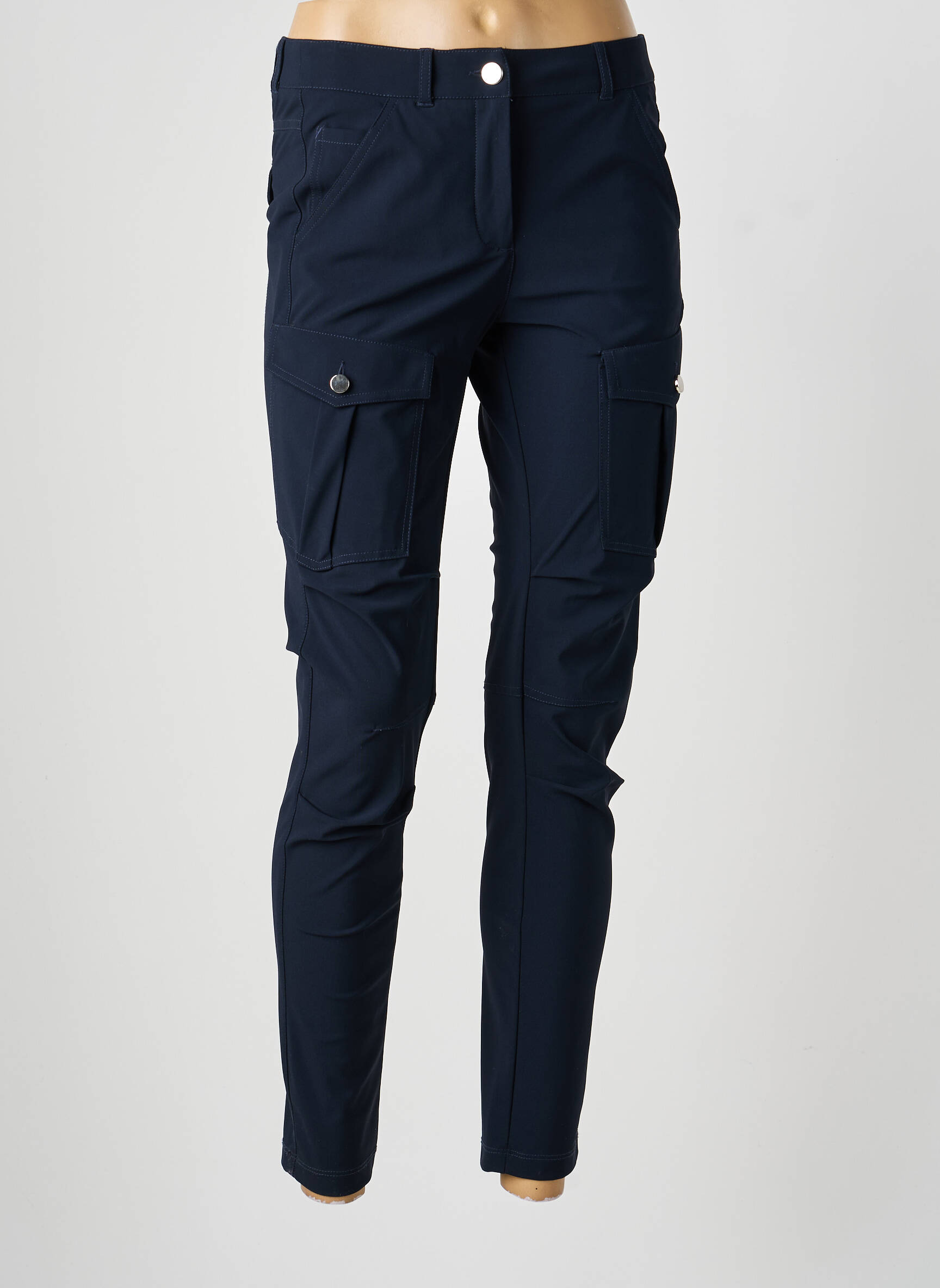 Pantalon slim buzunare negru DESGASTE femeie