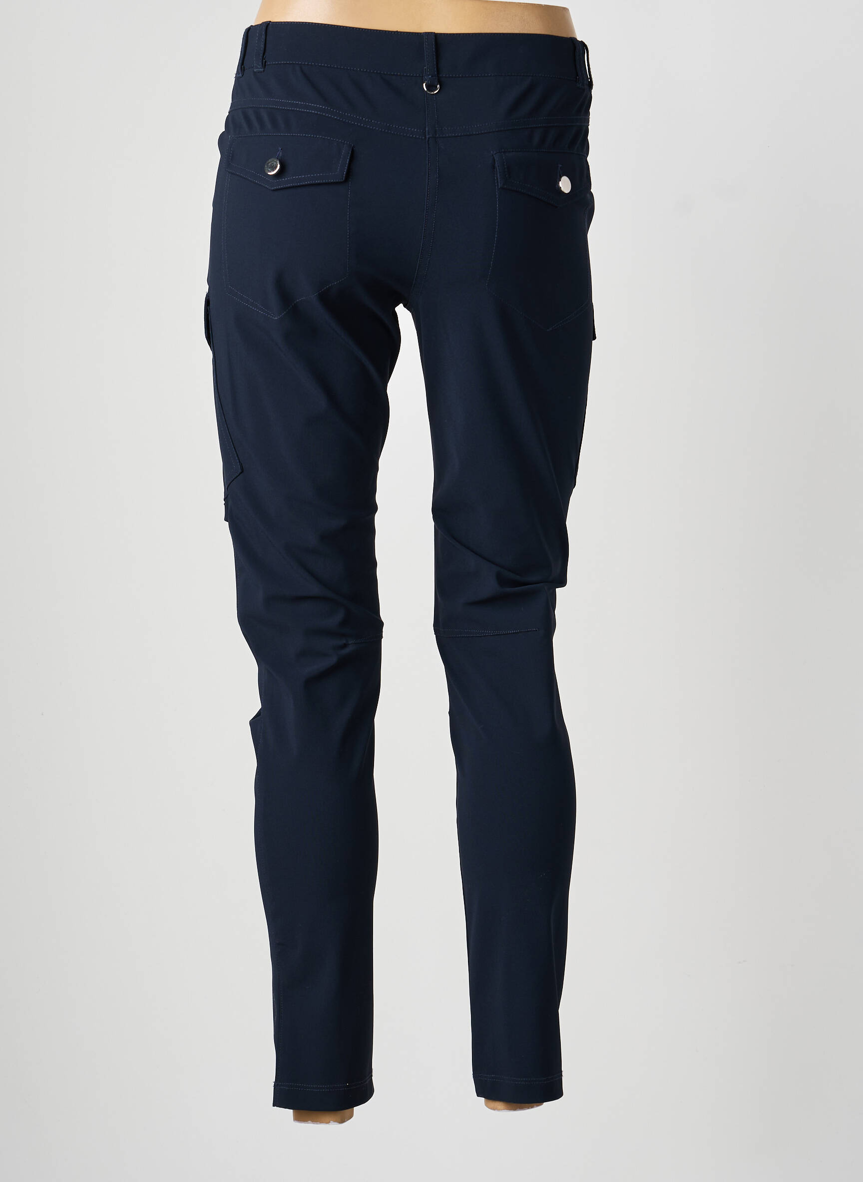 Pantalon slim buzunare negru DESGASTE femeie