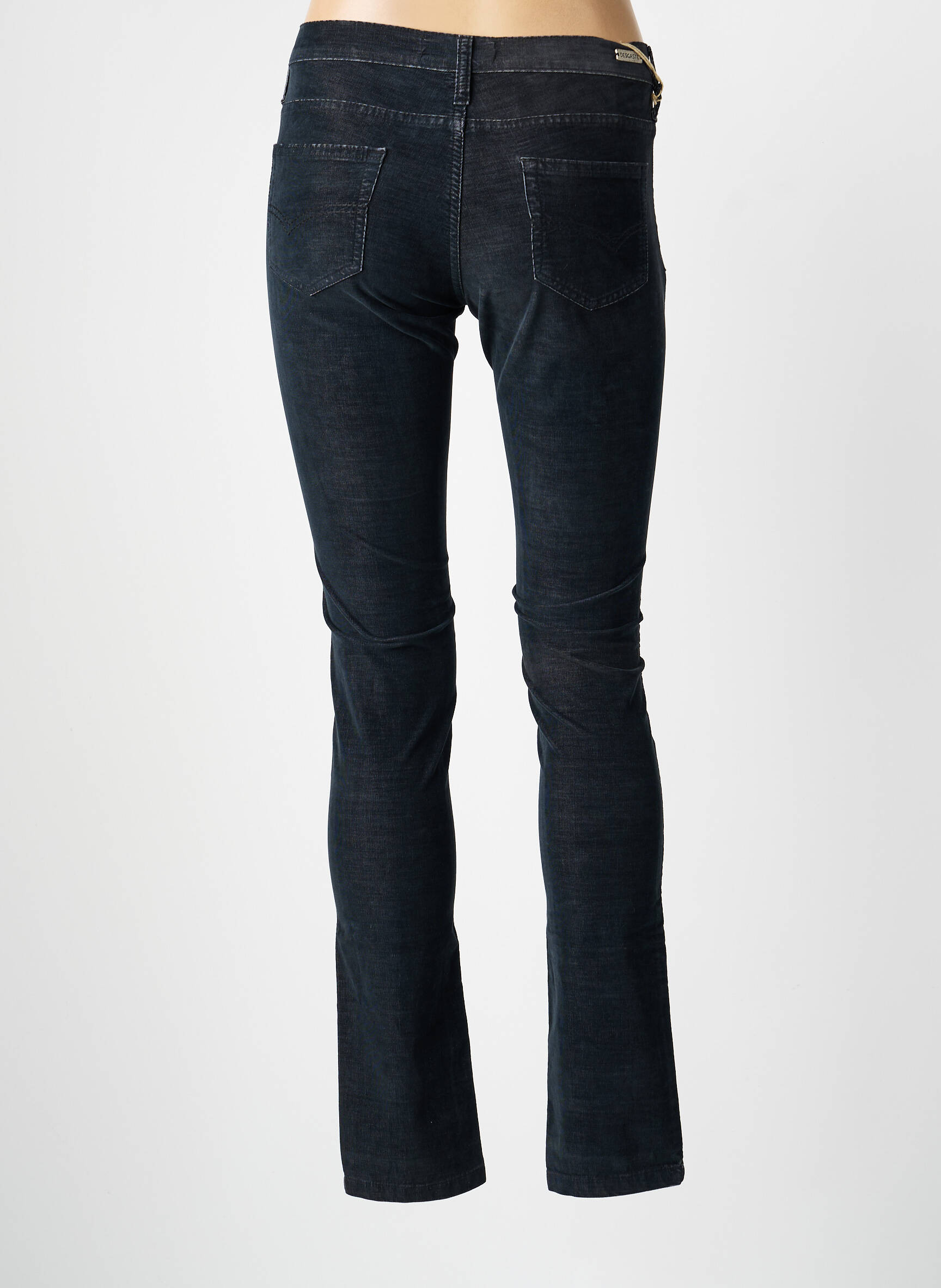 Pantalon slim buzunare negru DESGASTE femeie
