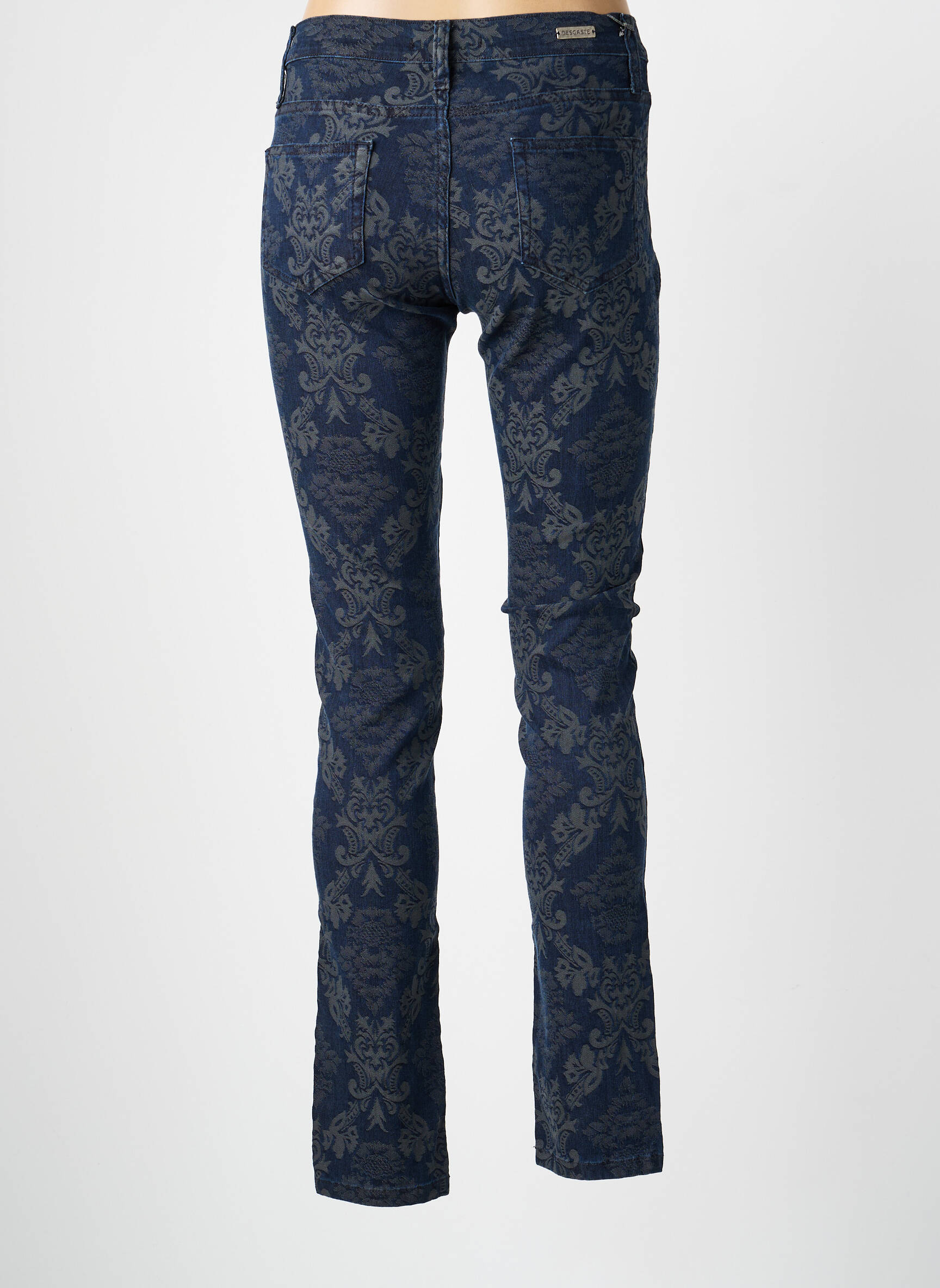 Pantalon slim buzunare albastru DESGASTE femeie