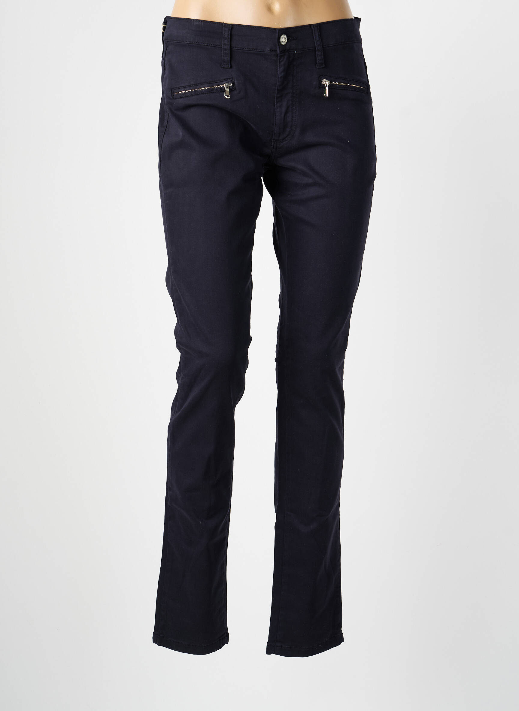 Pantalon slim buzunare negru DESGASTE femeie