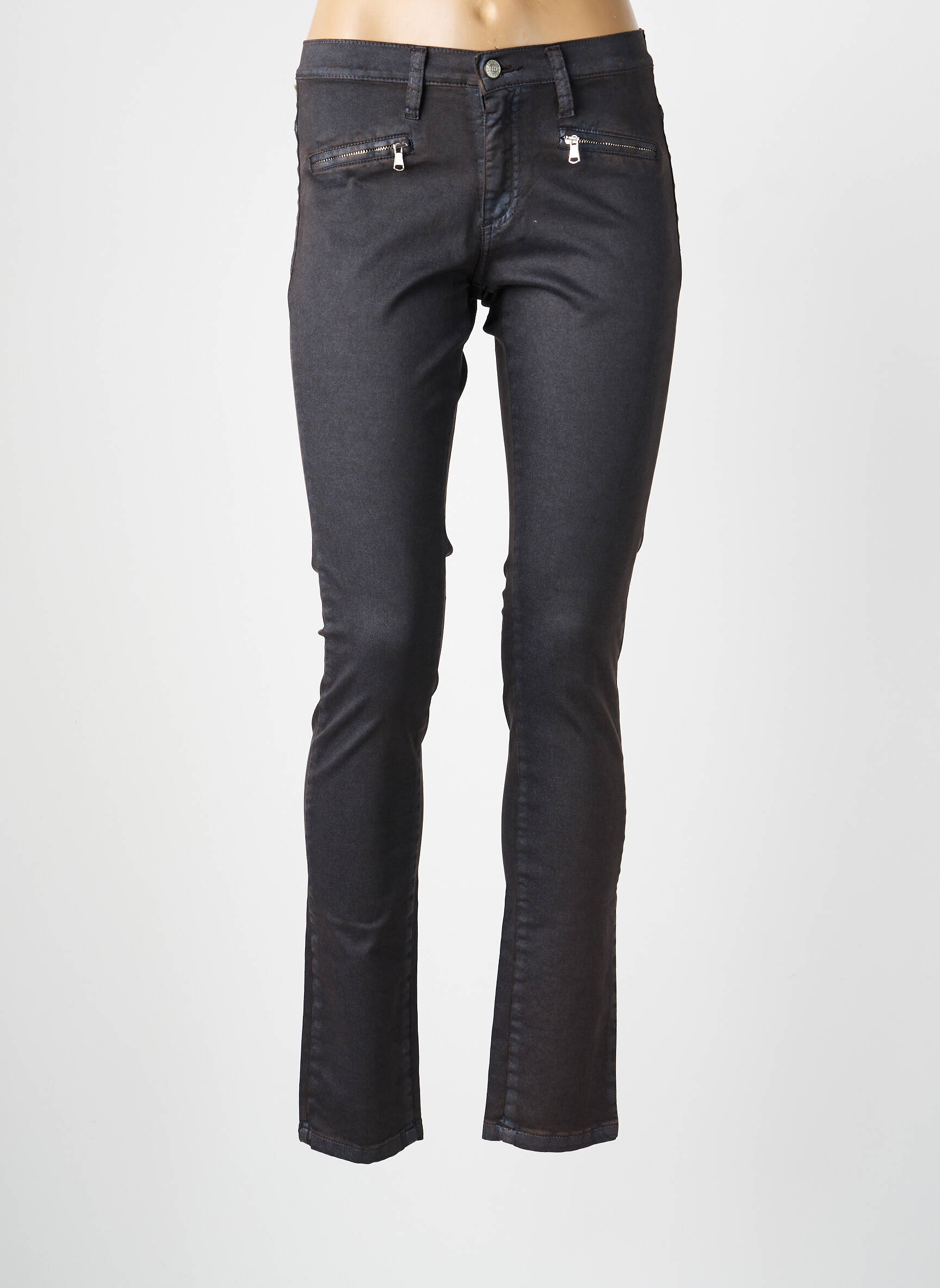 Pantalon slim buzunare maro DESGASTE femeie