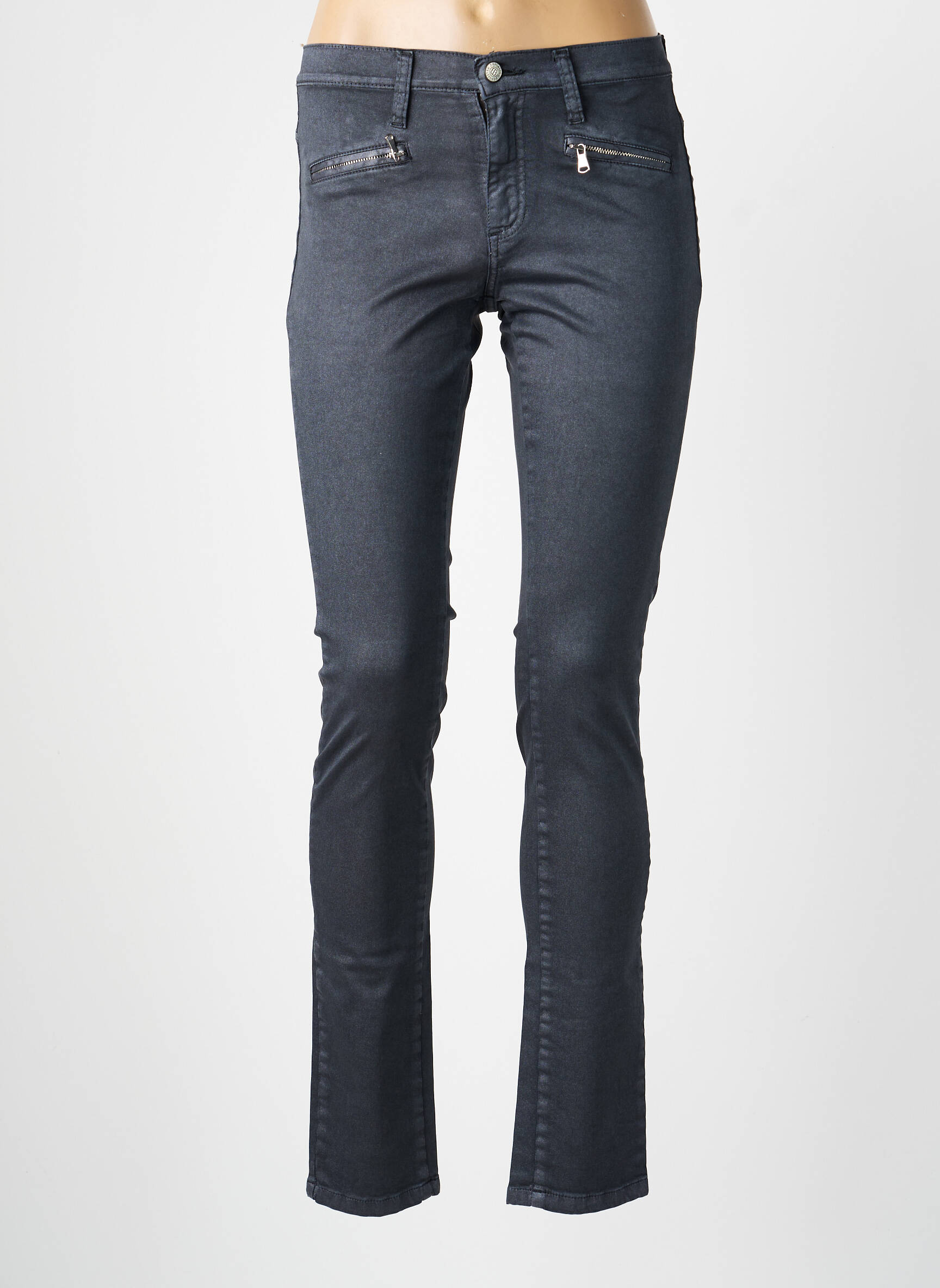 Pantalon slim buzunare gri DESGASTE femeie