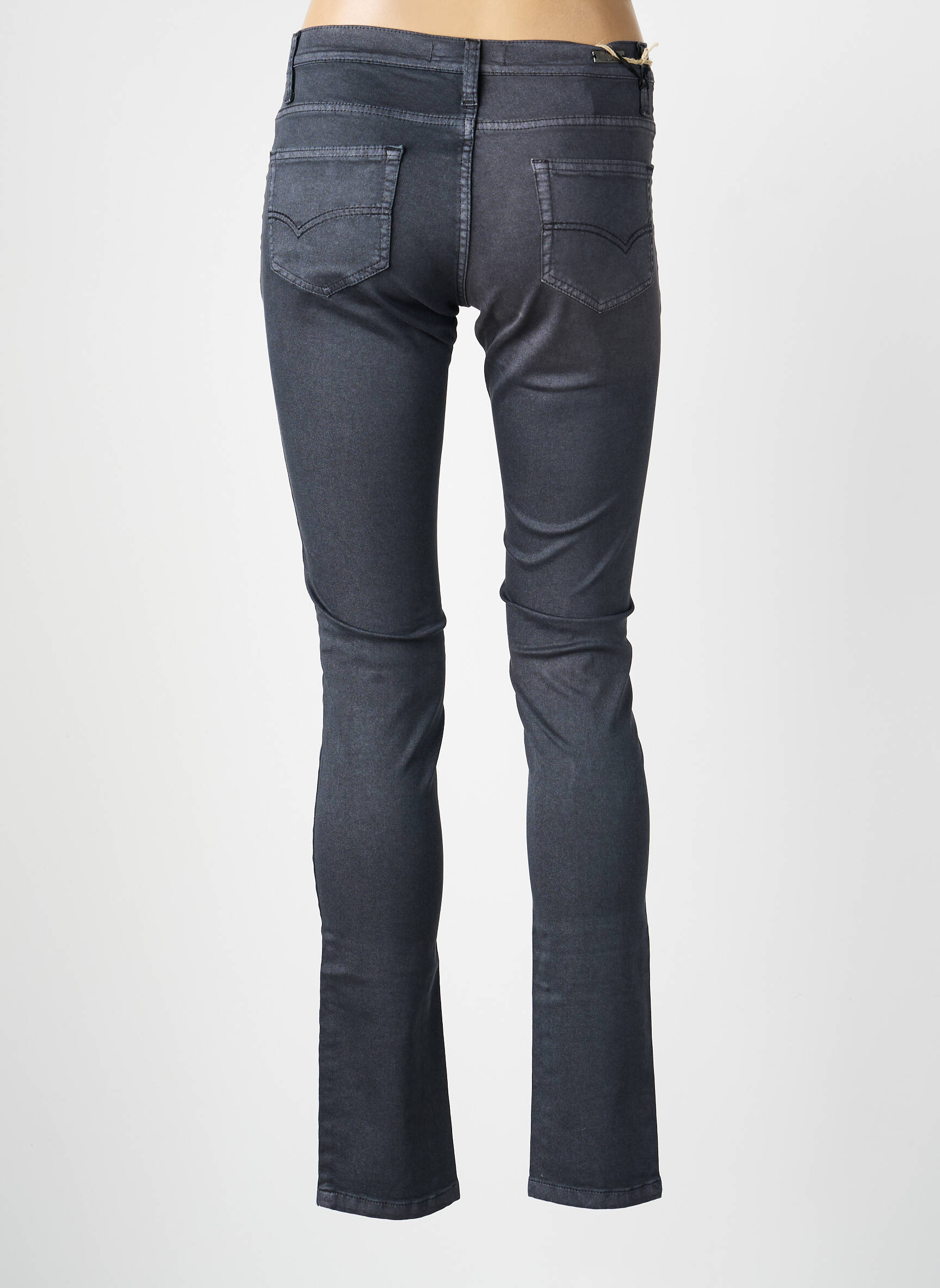 Pantalon slim buzunare gri DESGASTE femeie