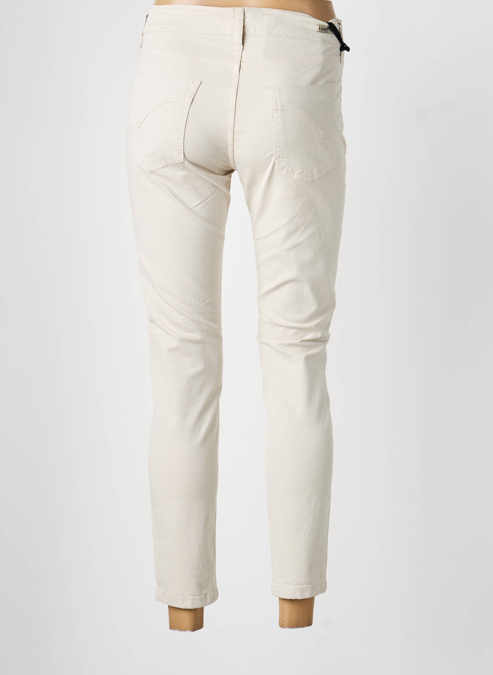 Pantalon slim buzunare bej DESGASTE femeie