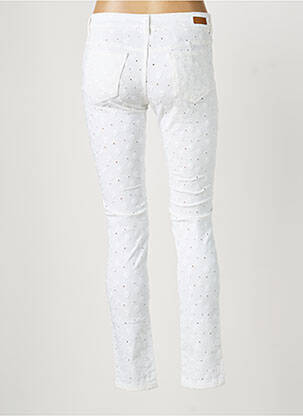 Pantalon slim țesătură poplin mărime normală alb MAYJUNE femeie