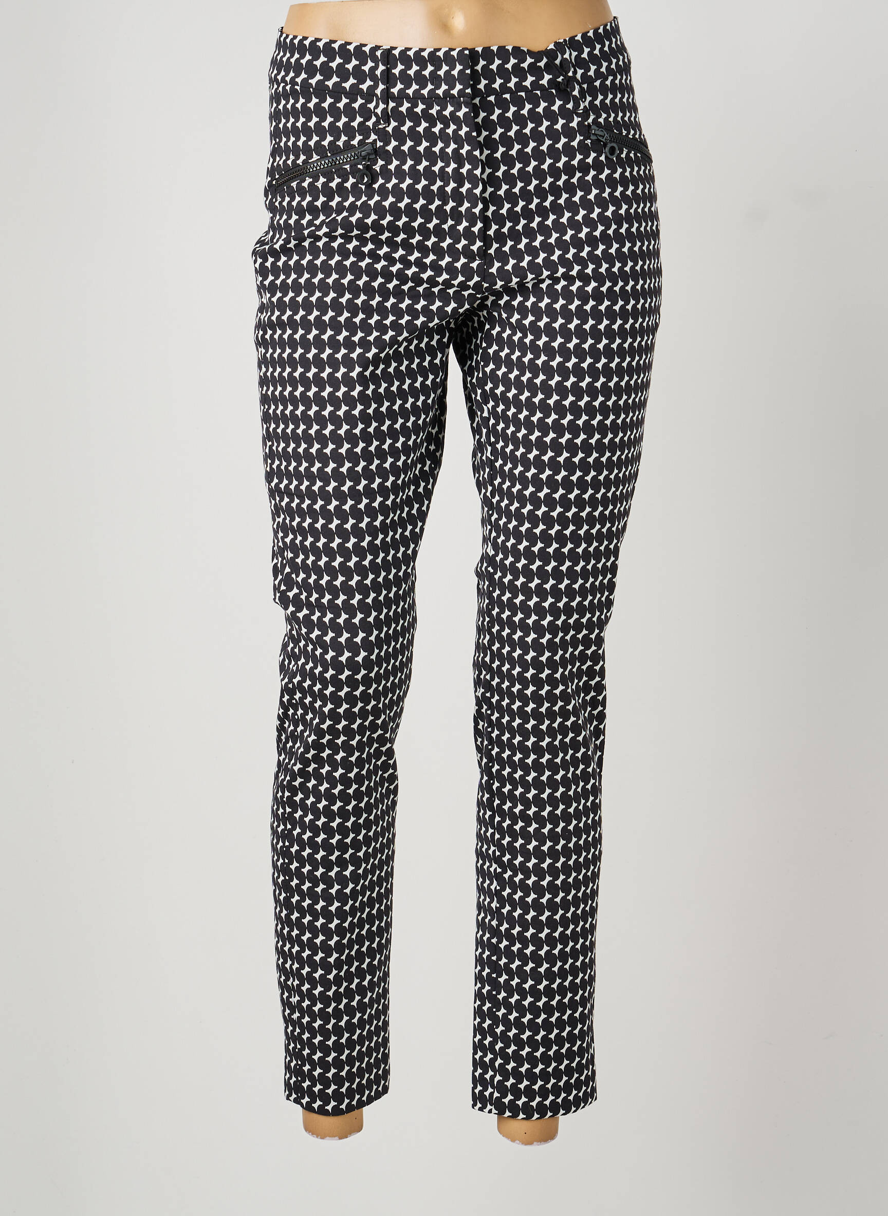 Pantalon slim țesătură poplin mărime normală negru GERRY WEBER femeie