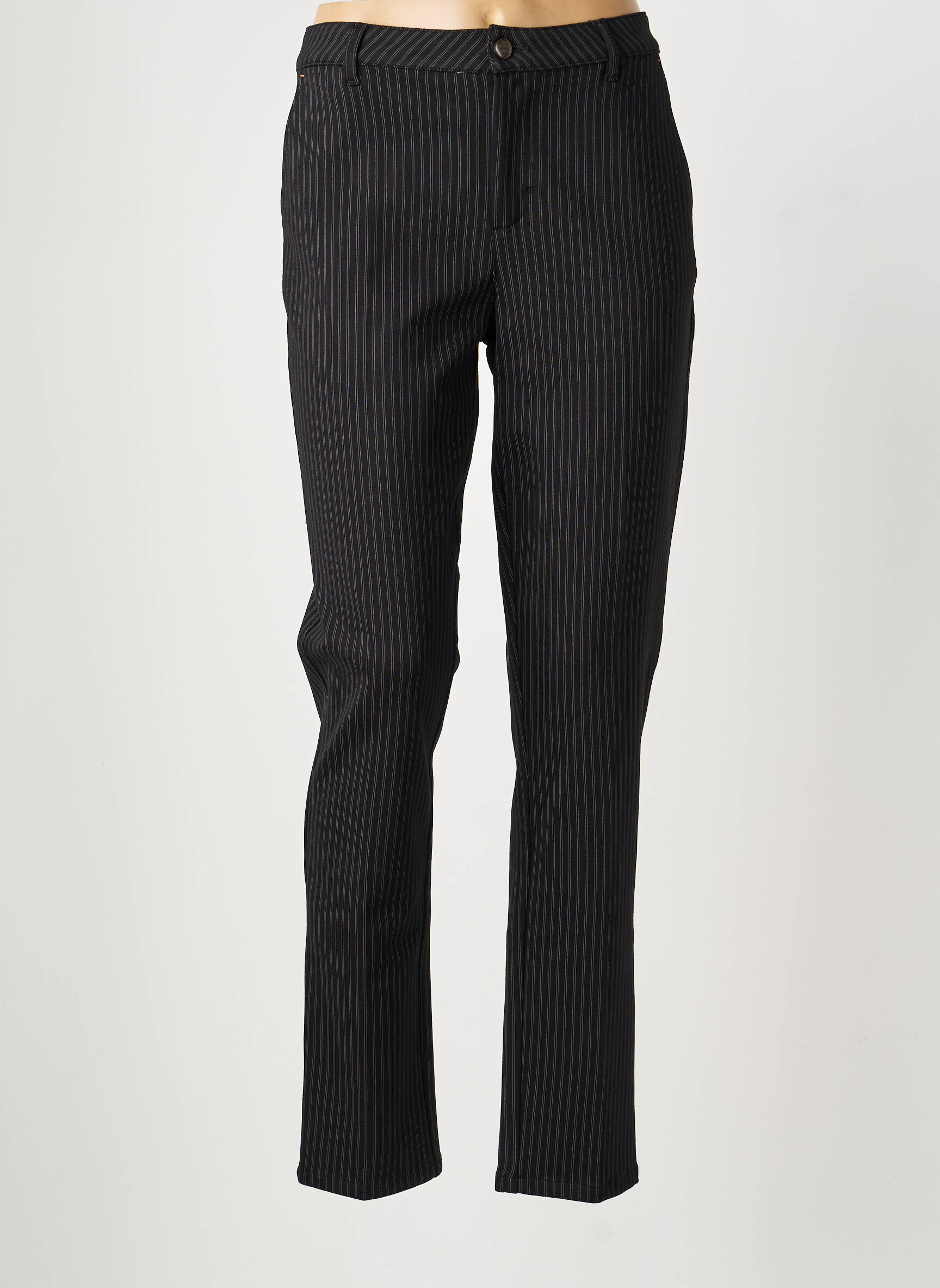 Pantalon chino țesătură poplin mărime normală negru MAYJUNE femeie