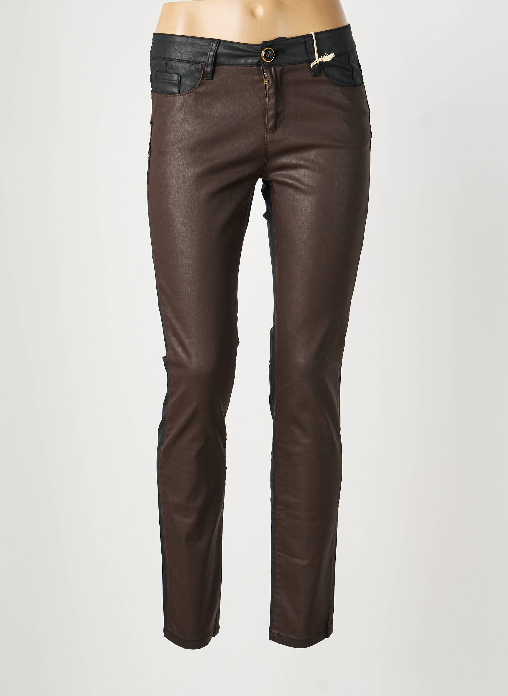 Pantalon slim mărime normală mărime normală maro MAYJUNE femeie
