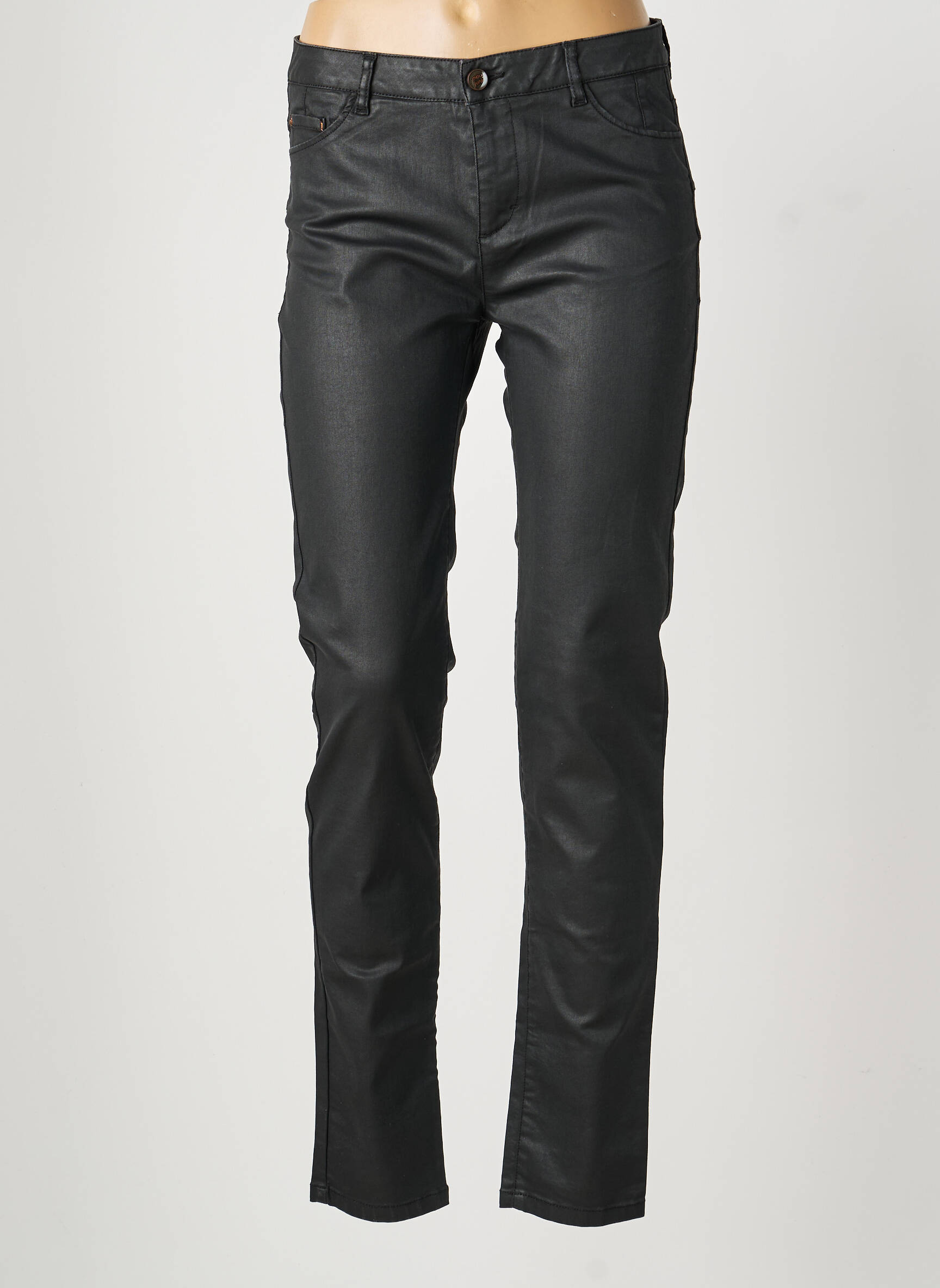 Pantalon slim elasticitate mărime normală negru MAYJUNE femeie