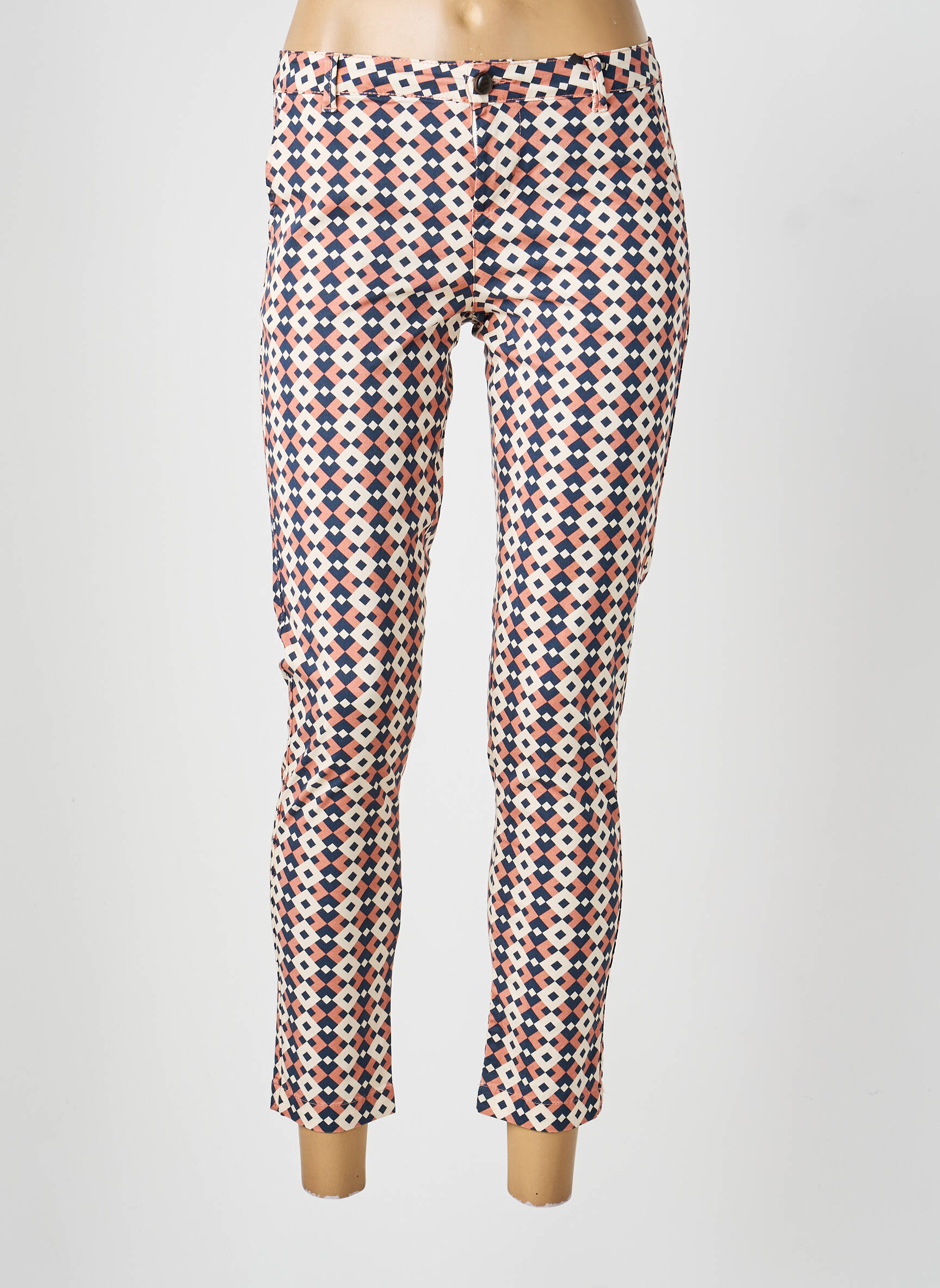 Pantalon 7/8 țesătură poplin mărime normală roz MAYJUNE femeie