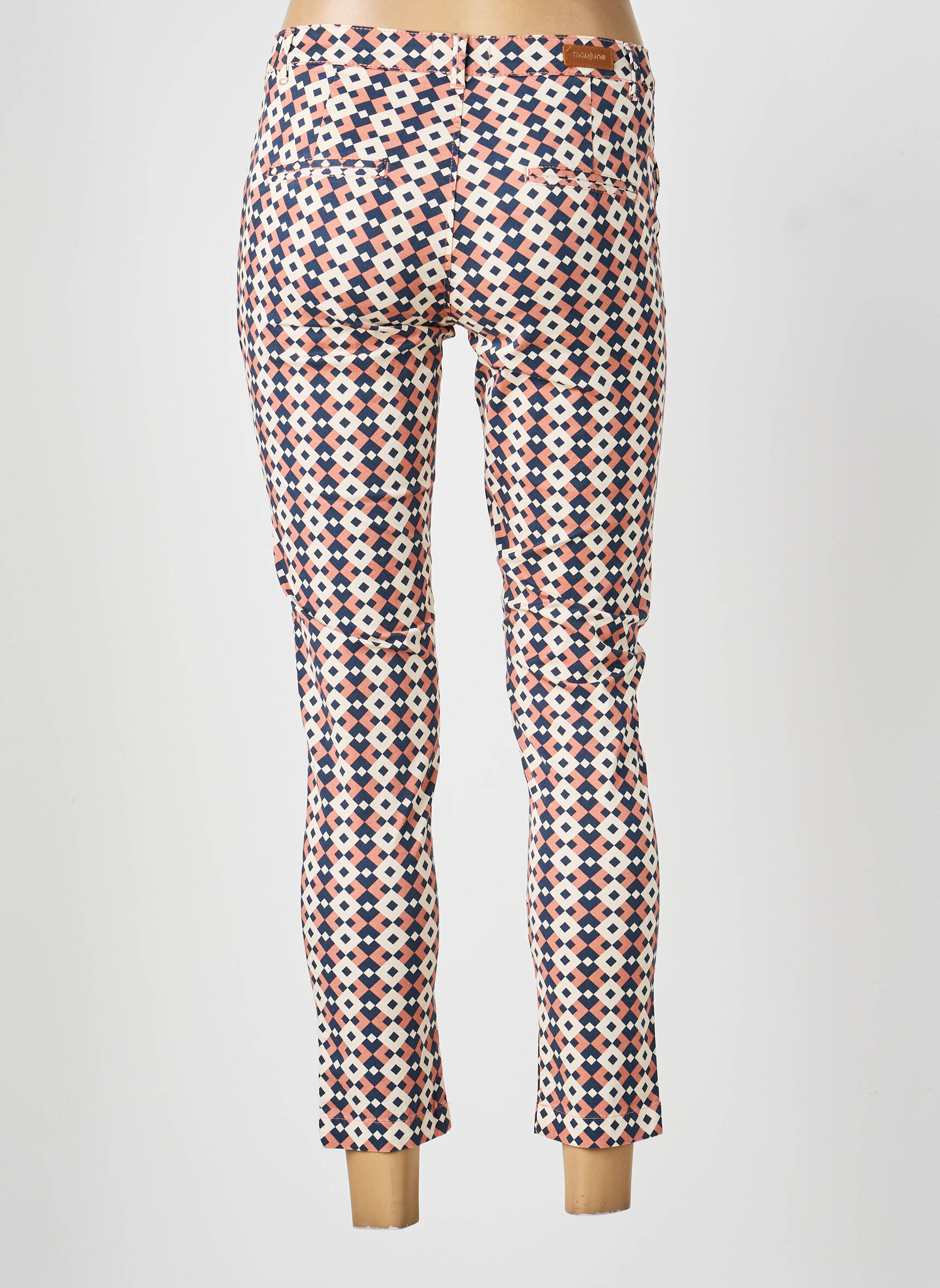Pantalon 7/8 țesătură poplin mărime normală roz MAYJUNE femeie