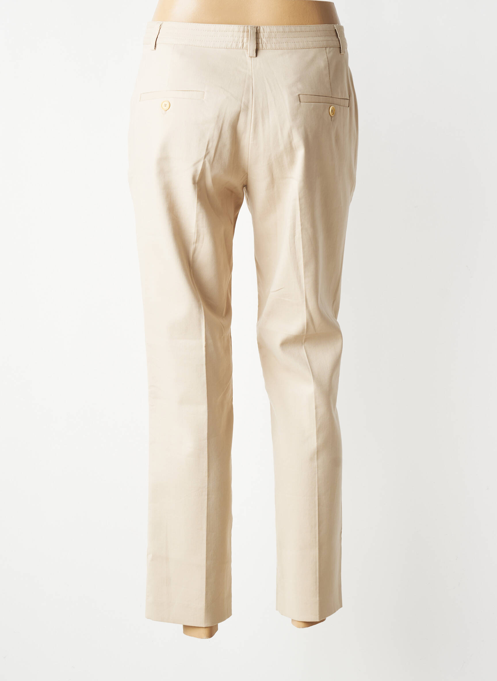 Pantalon chino închidere cu fermoar sub clapetă cu nasturi talie înaltă bej GERARD DAREL femeie