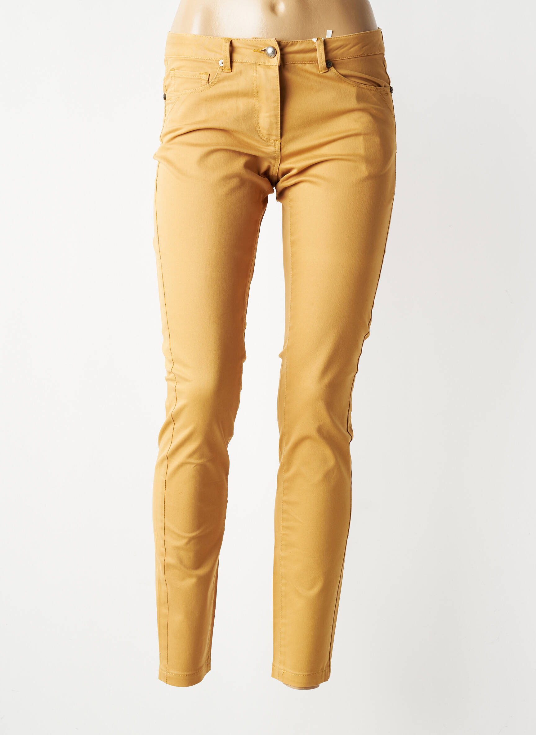 Pantalon slim țesătură poplin mărime normală galben SILVIAN HEACH femeie