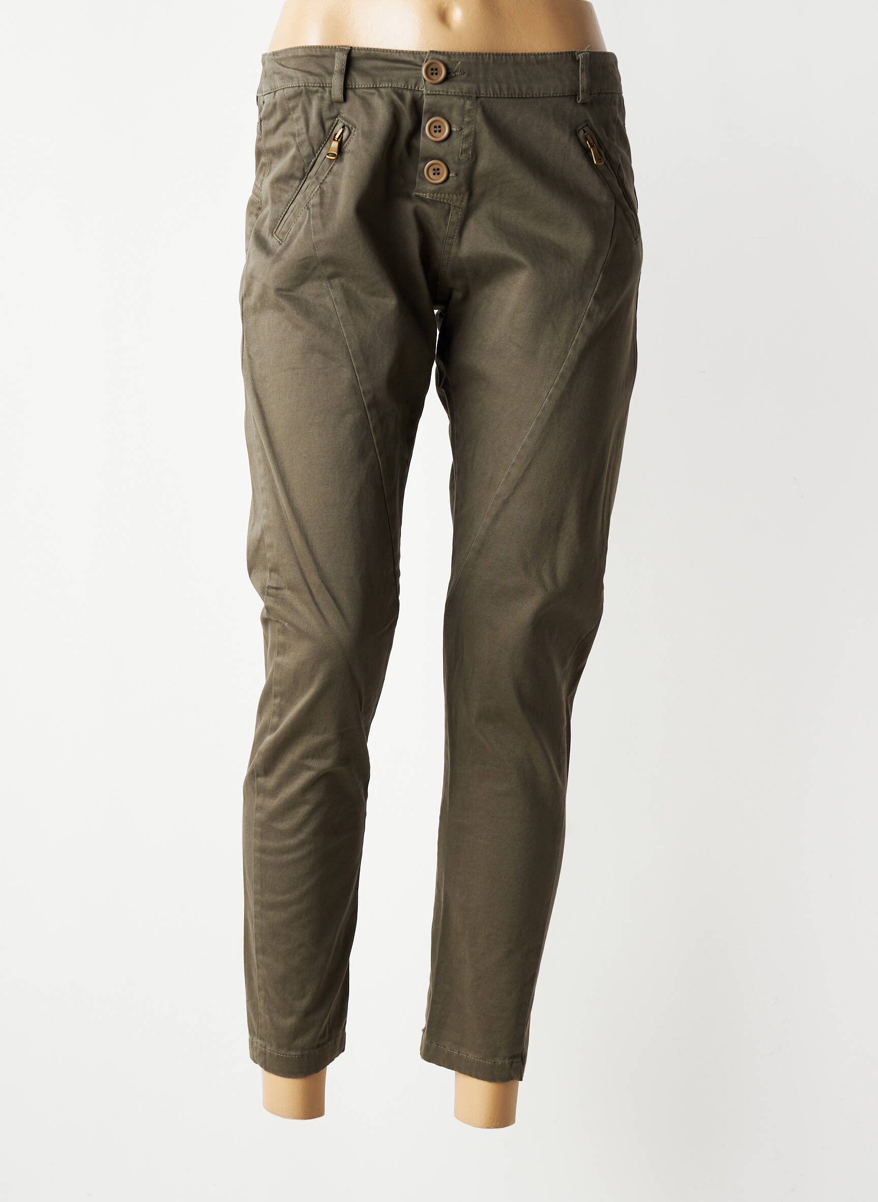 Pantalon 7/8 elasticitate mărime normală verde KOSMIKA femeie