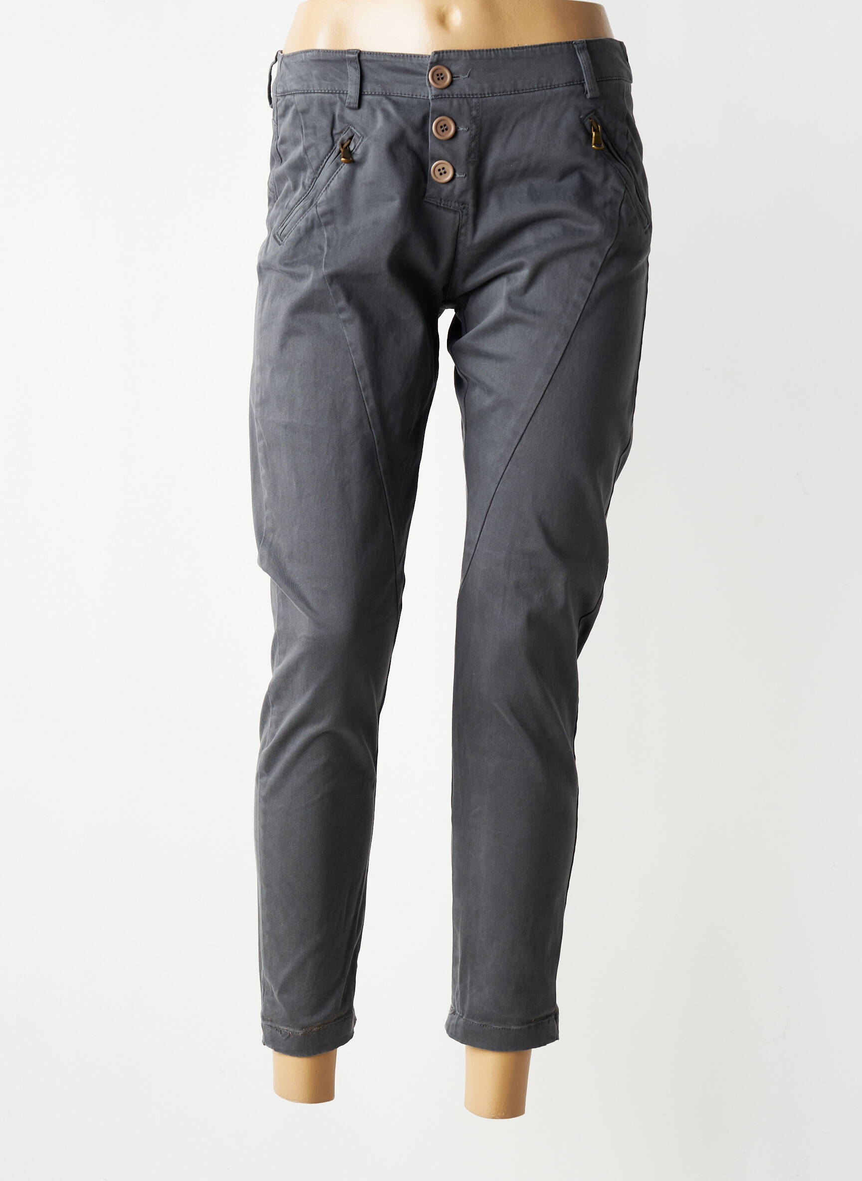 Pantalon 7/8 elasticitate mărime normală gri KOSMIKA femeie