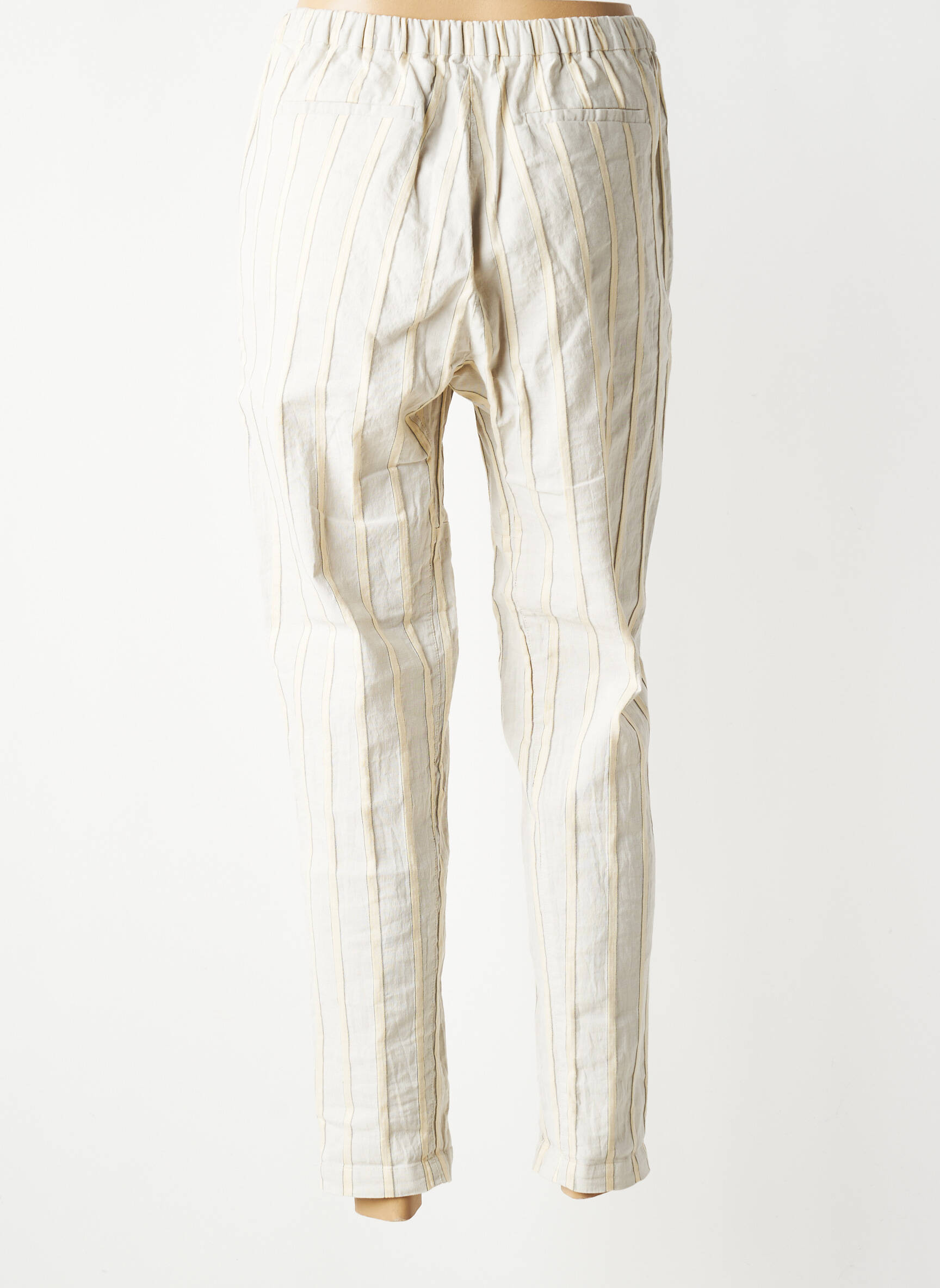 Pantalon drept talie elastică mărime normală albastru BELLEROSE femeie