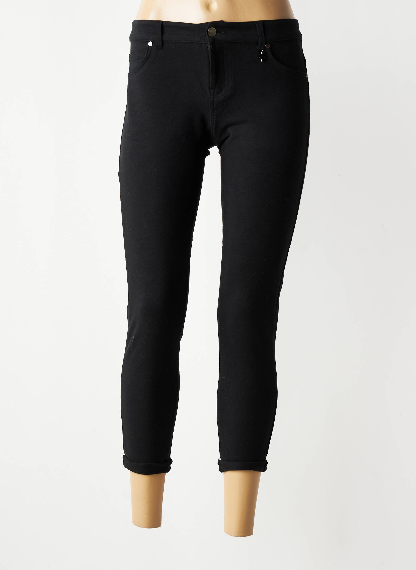 Pantalon 7/8 elasticitate mărime normală negru MET femeie