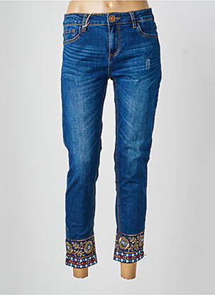 Blugi cu croială slim buzunare albastru DESIGUAL femeie