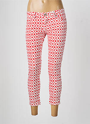 Pantalon 7/8 închidere cu fermoar sub clapetă cu nasturi roșu GAUDI femeie