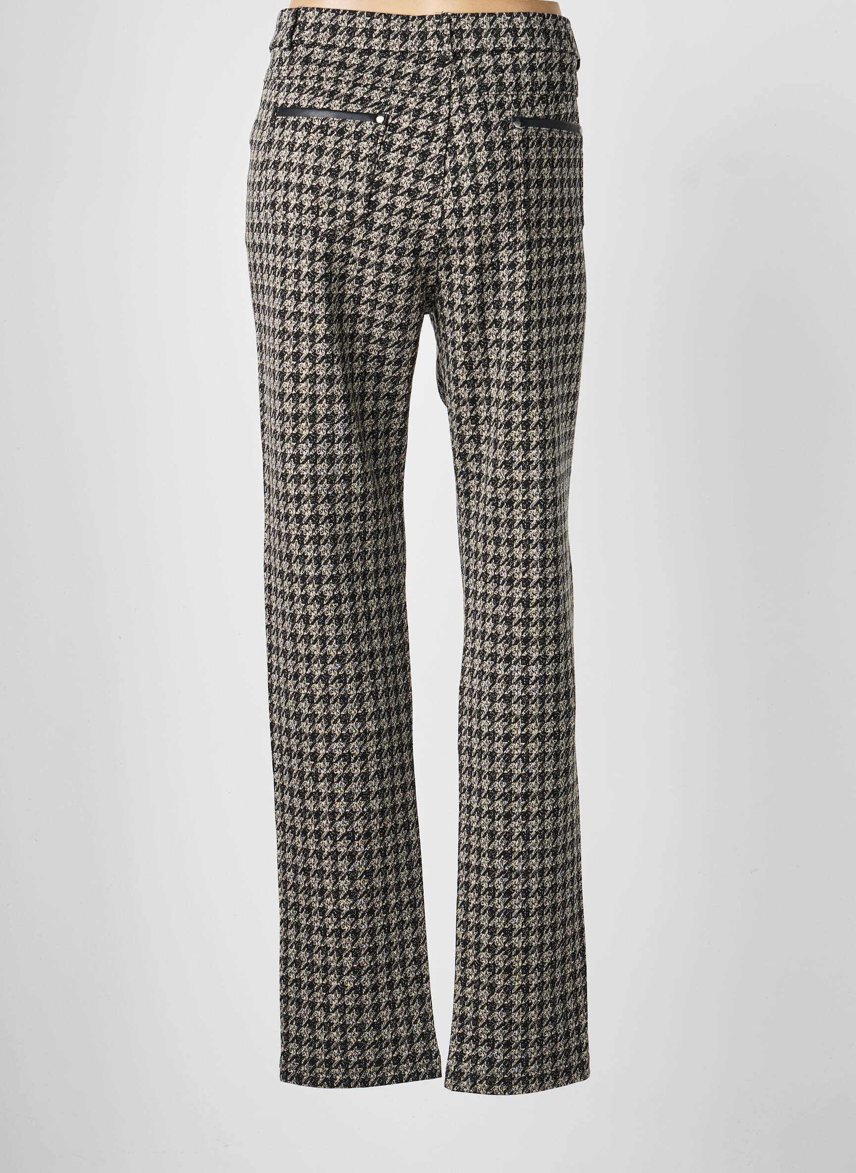 Pantalon drept închidere cu fermoar sub clapetă cu nasturi negru TINTA femeie