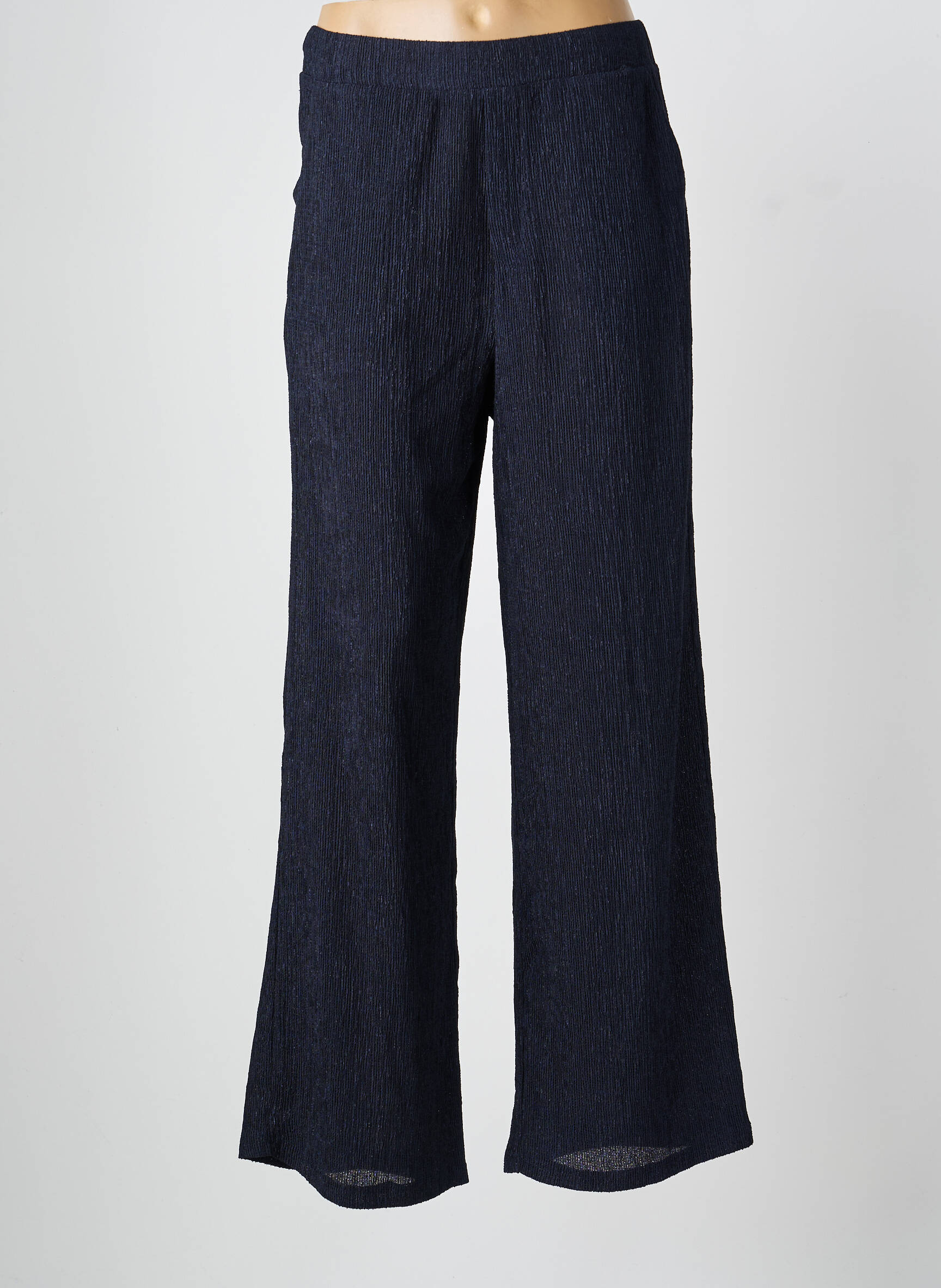 Pantalon evazat talie elastică albastru MY ESSENTIAL WARDROBE femeie