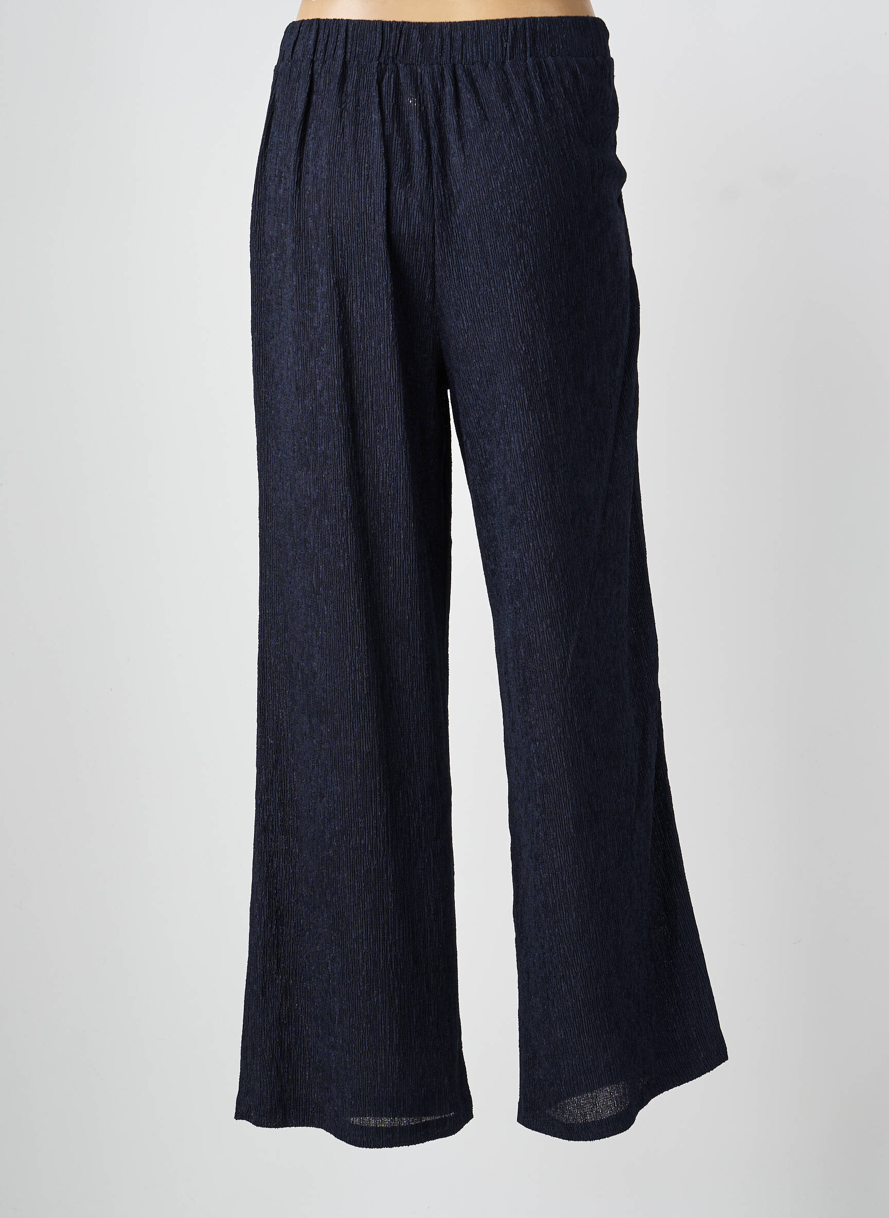 Pantalon evazat talie elastică albastru MY ESSENTIAL WARDROBE femeie