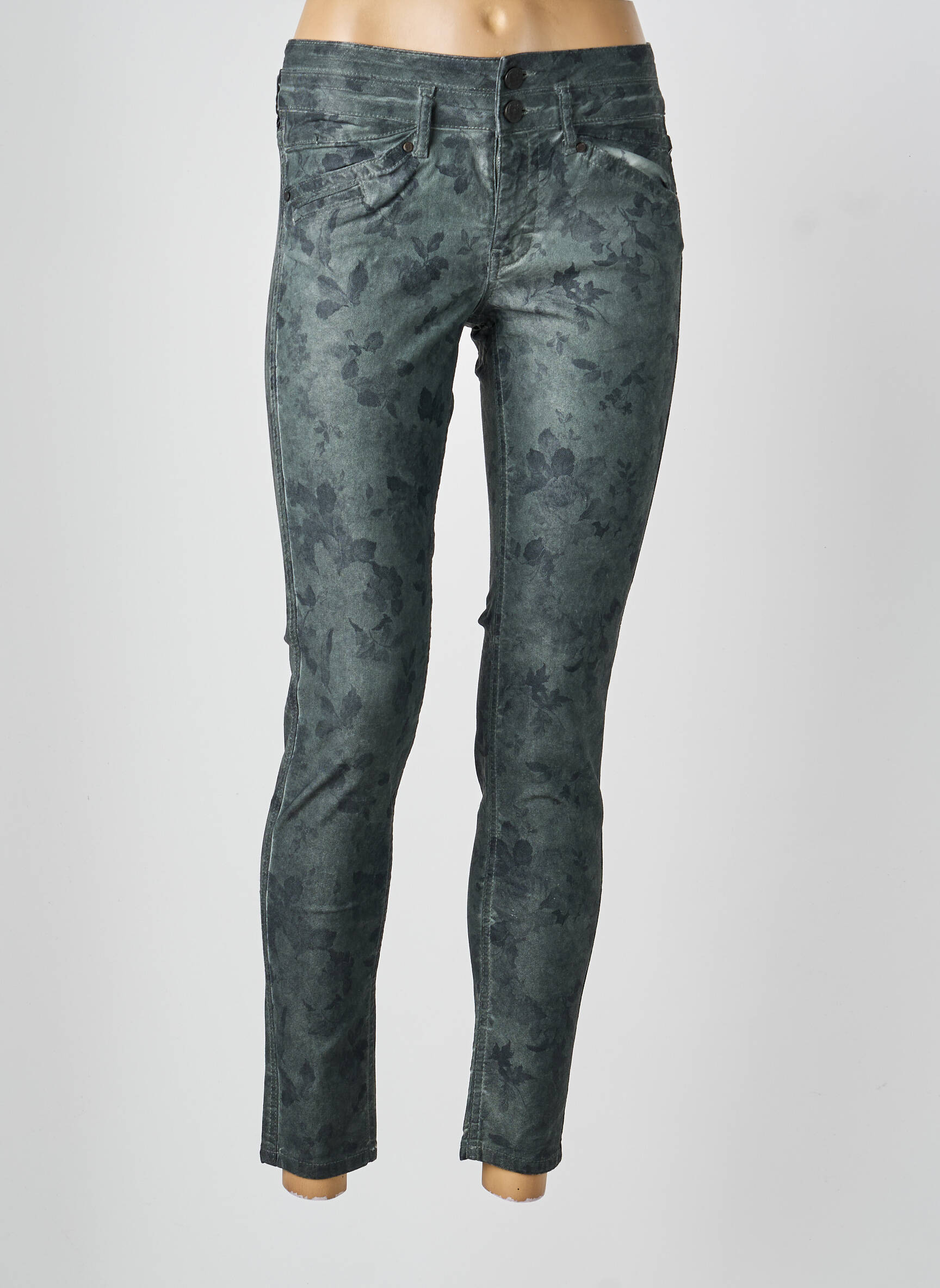 Pantalon slim buzunare gri CORLEONE femeie