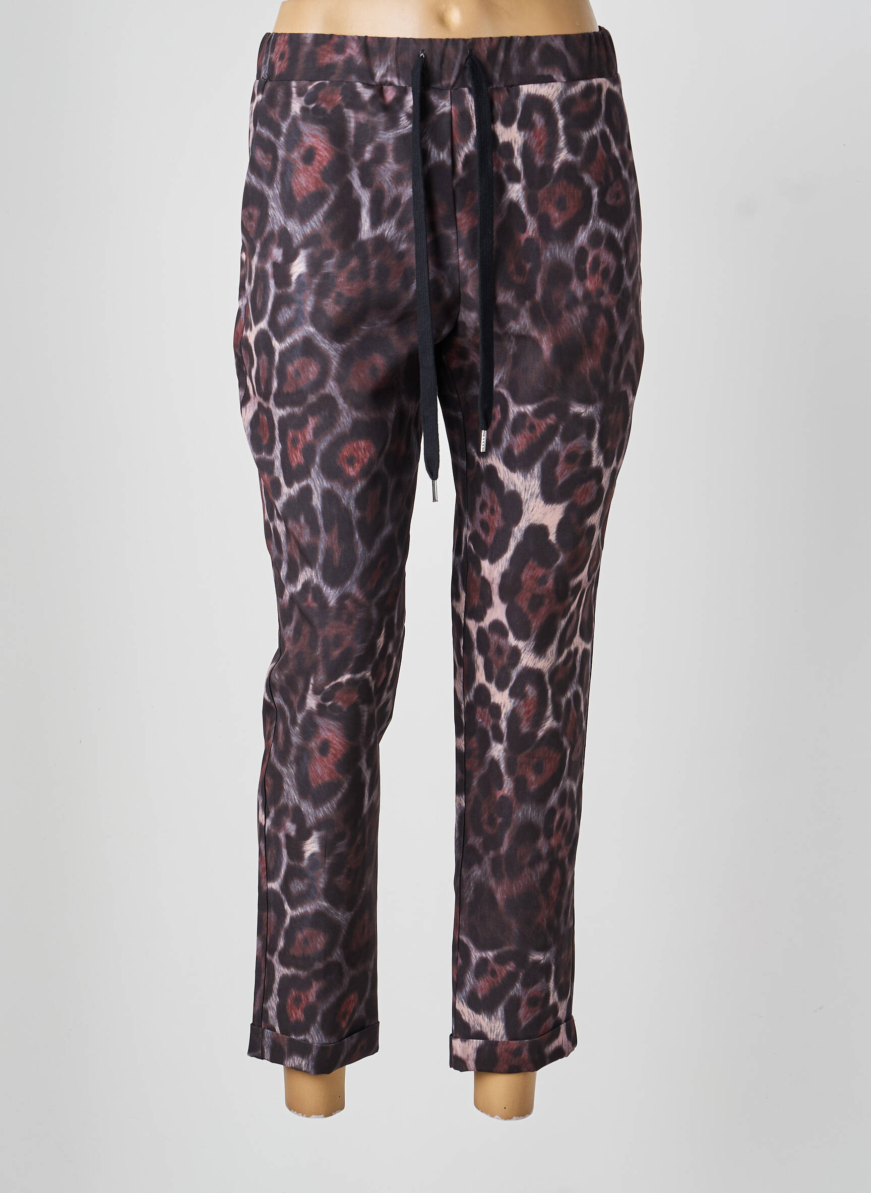 Pantalon 7/8 talie elastică maro ACCESS FASHION femeie