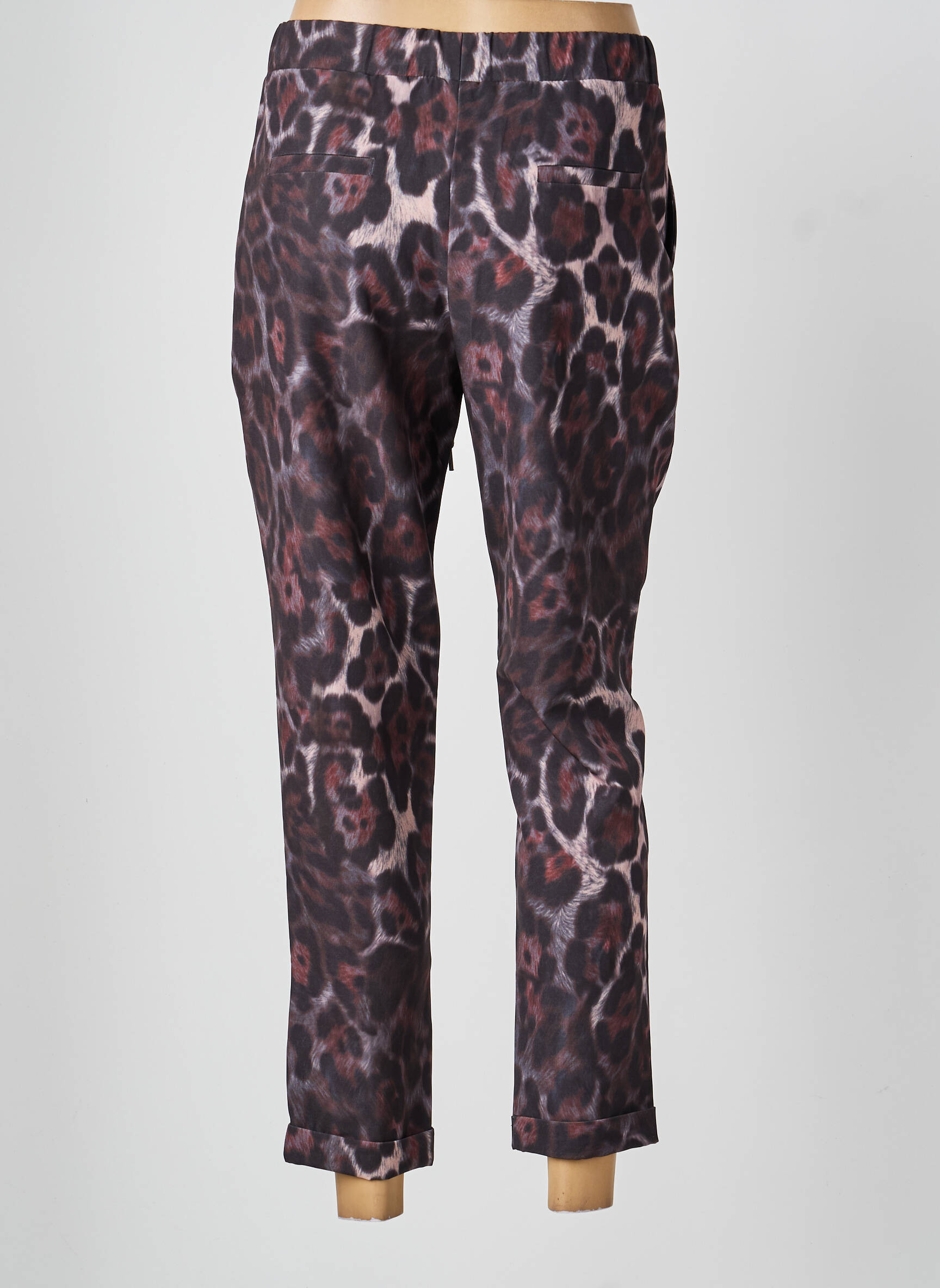 Pantalon 7/8 talie elastică maro ACCESS FASHION femeie