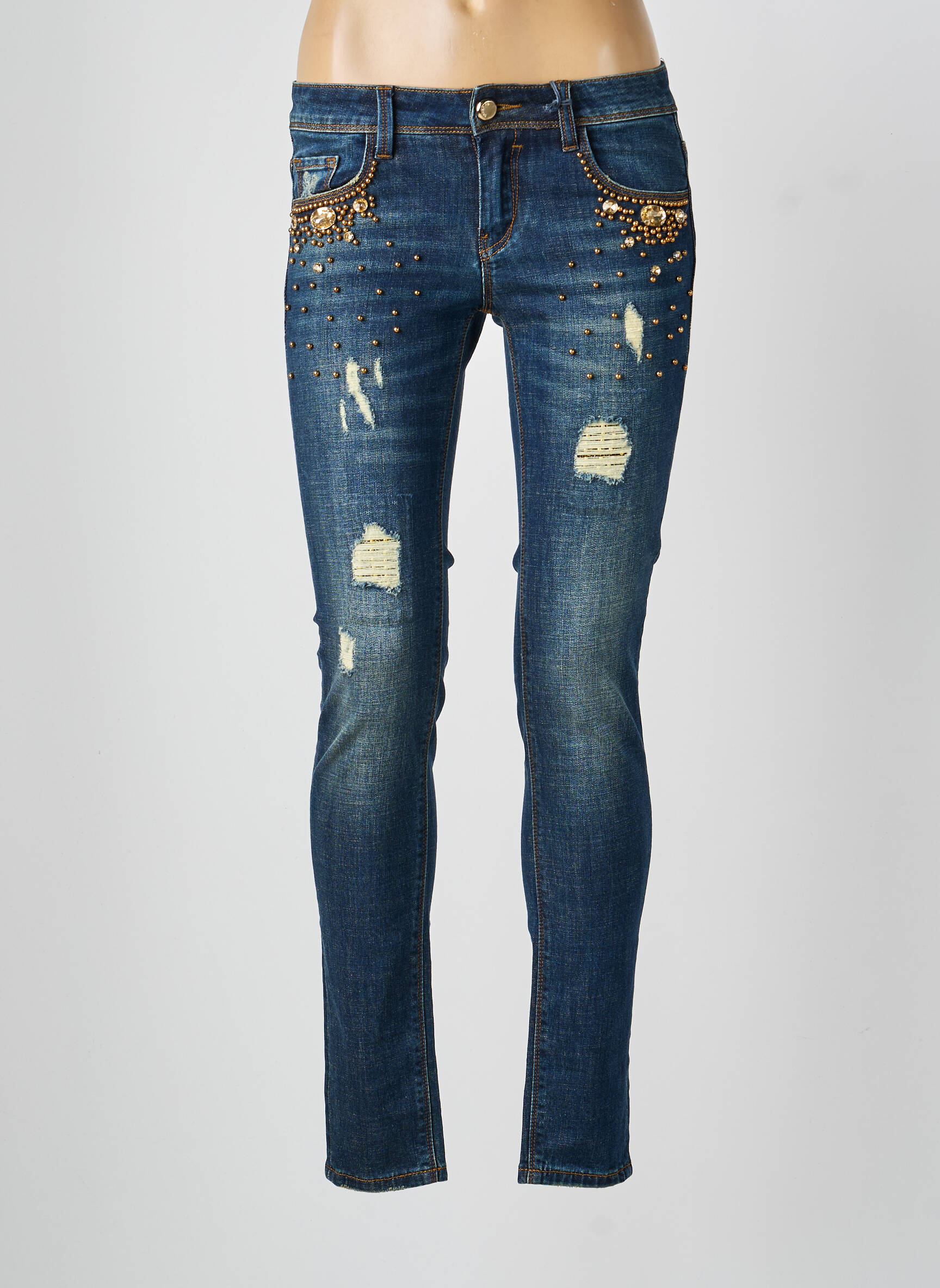 Blugi skinny buzunare albastru GAUDI femeie