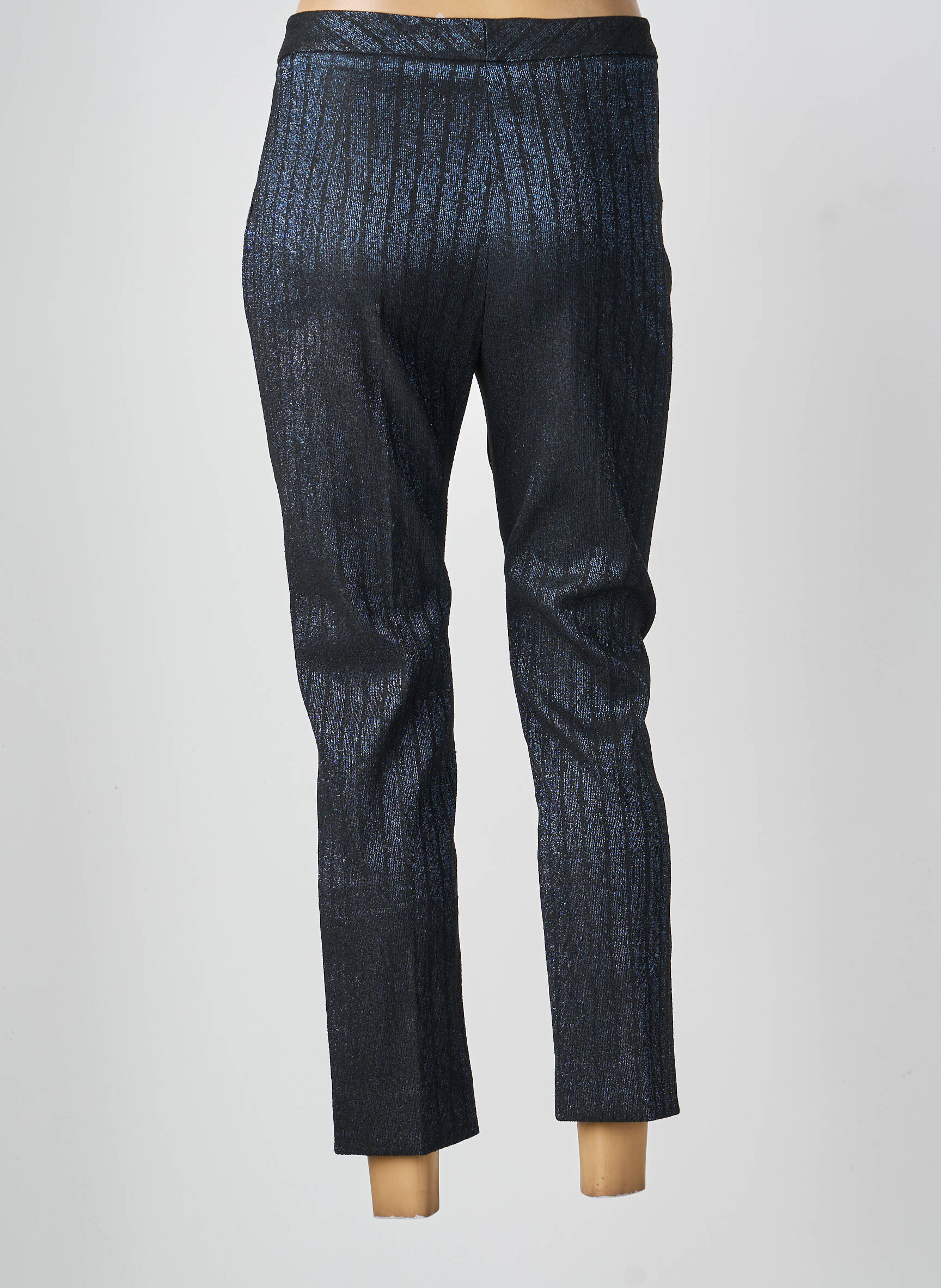 Pantalon 7/8 închidere cu fermoar sub clapetă cu nasturi albastru GAUDI femeie