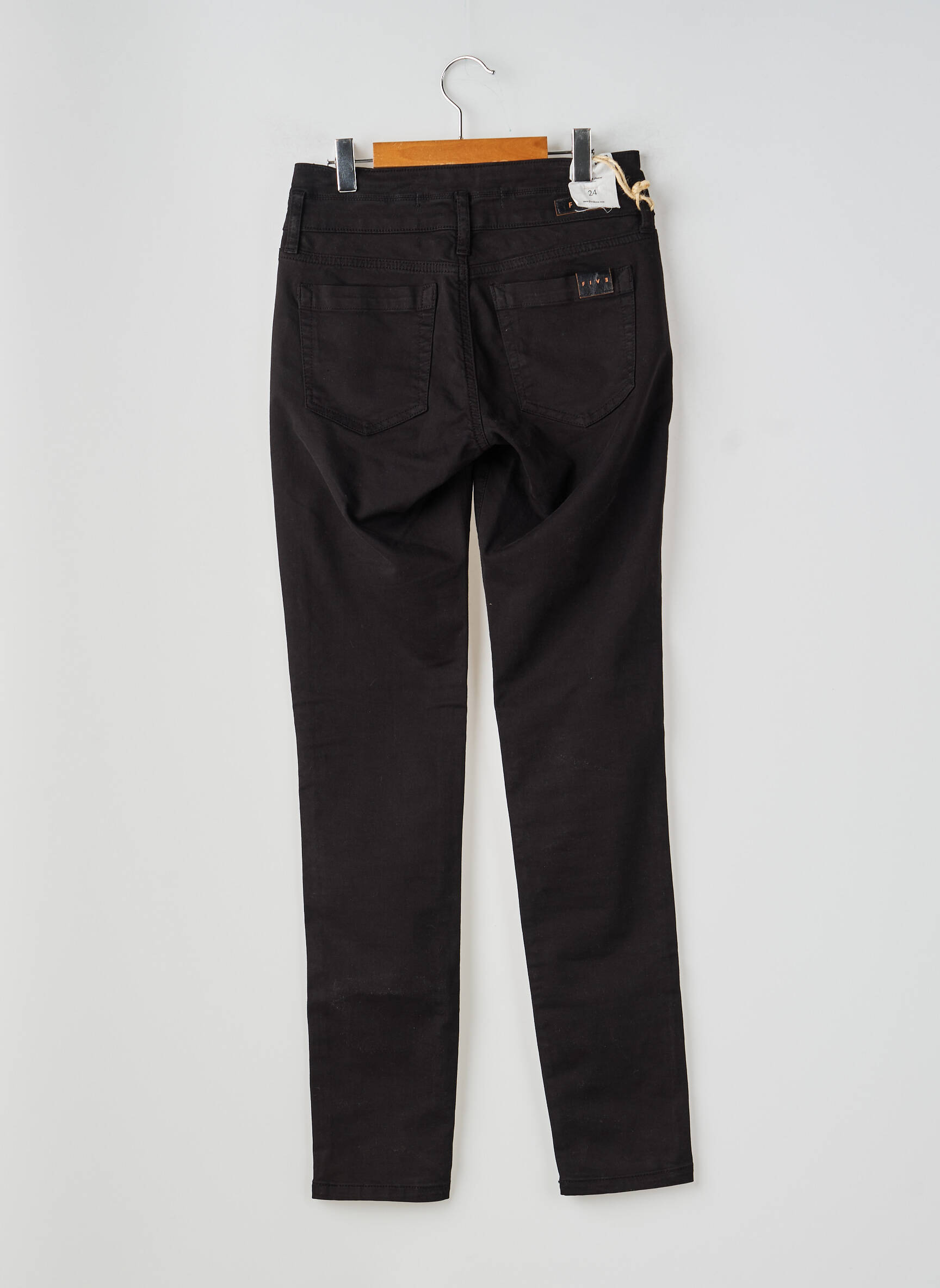 Pantalon slim buzunare negru FIVE femeie
