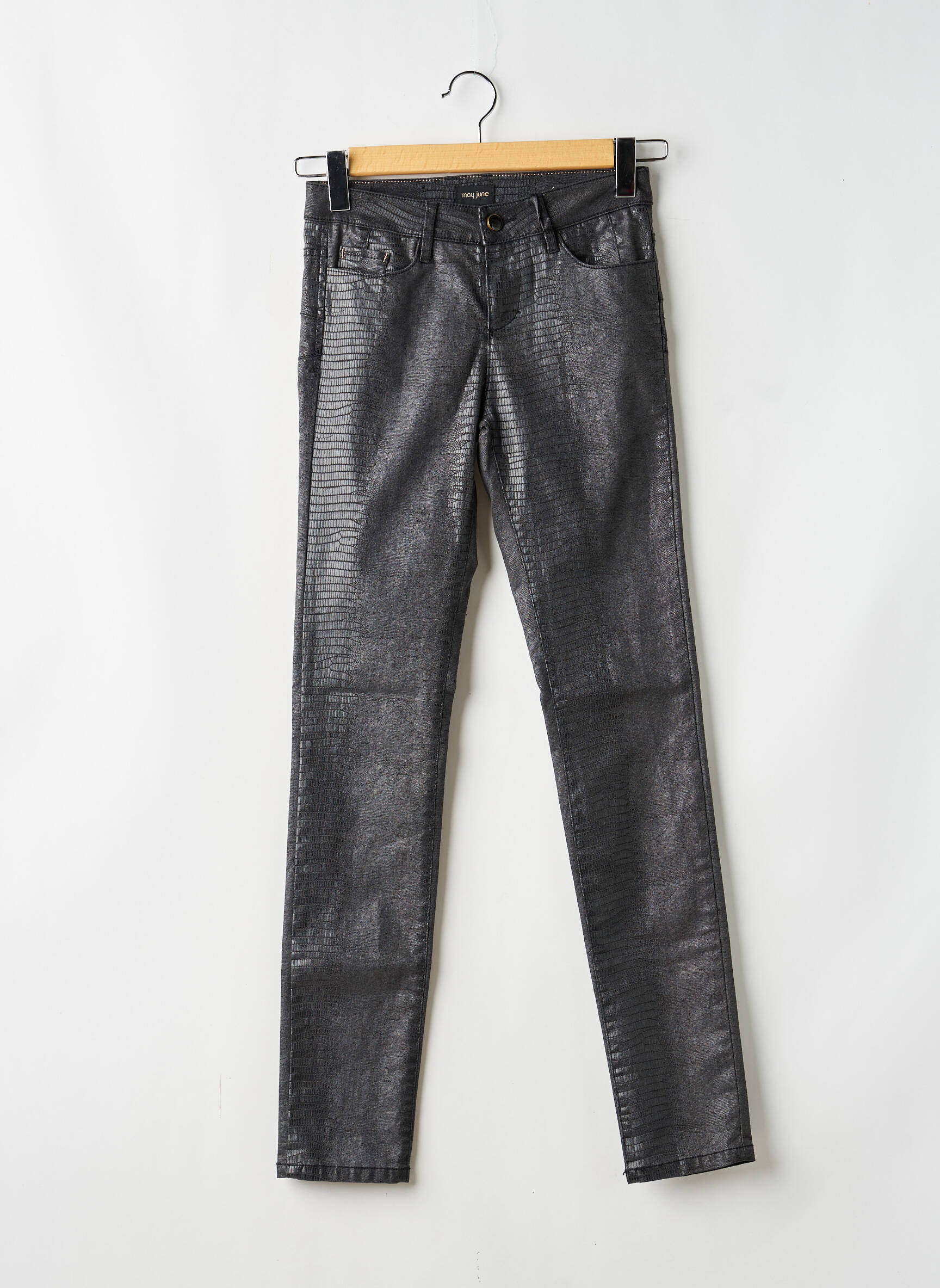 Pantalon slim țesătură acoperită mărime normală negru MAYJUNE femeie