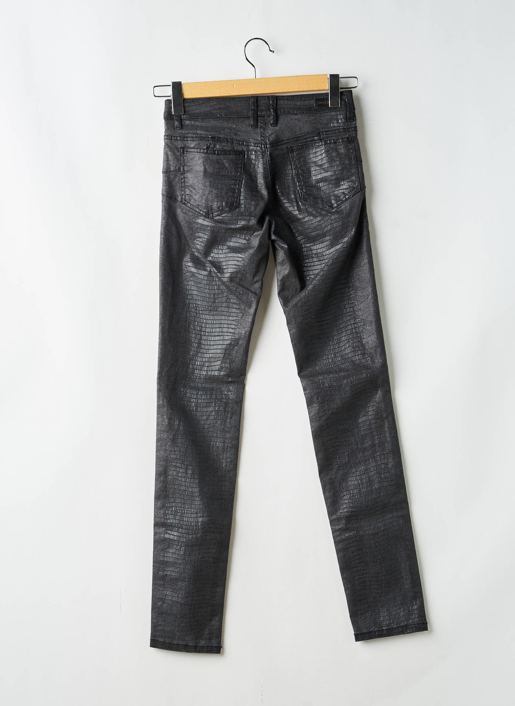 Pantalon slim țesătură acoperită mărime normală negru MAYJUNE femeie