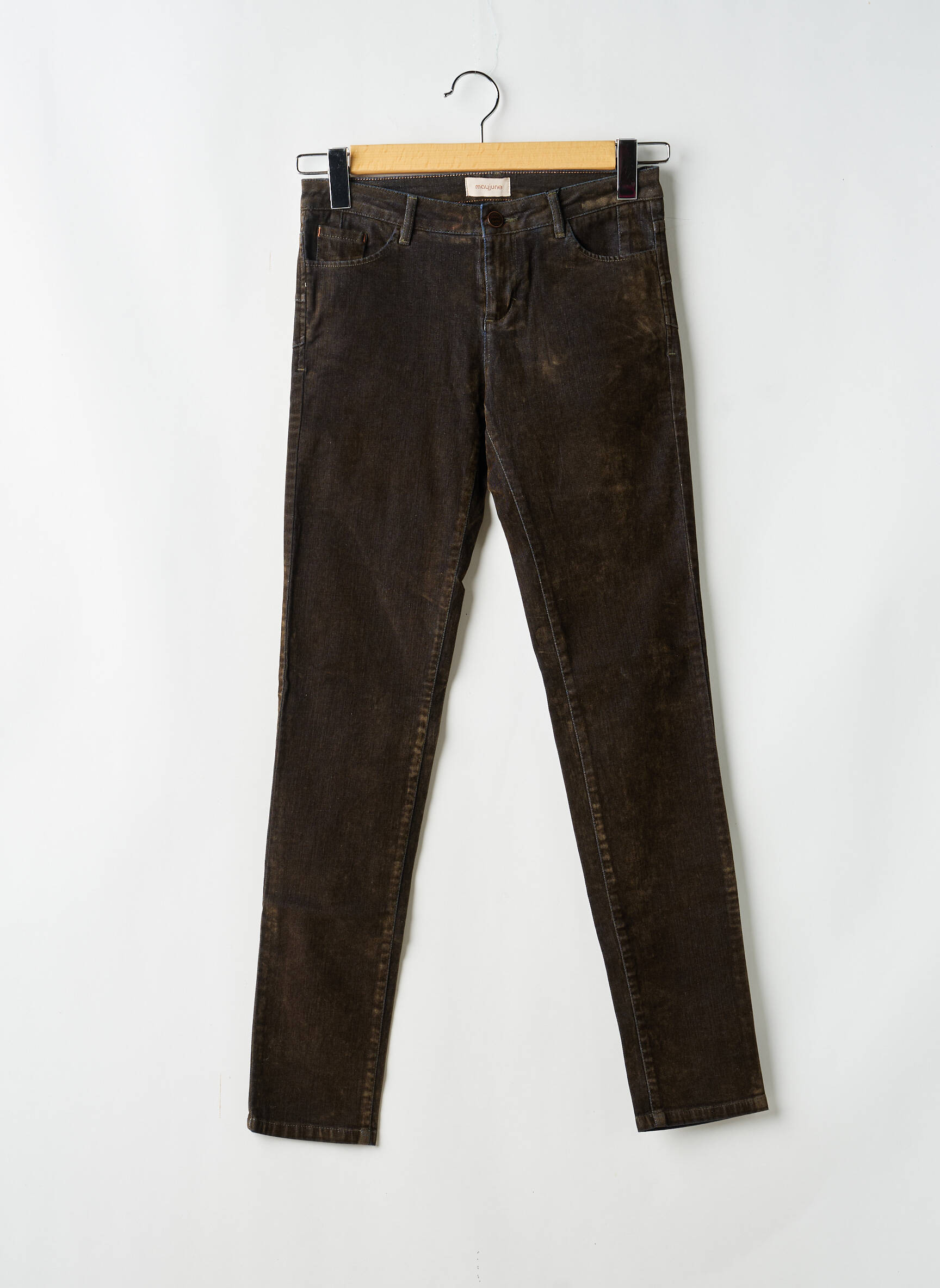 Pantalon slim elasticitate mărime normală verde MAYJUNE femeie