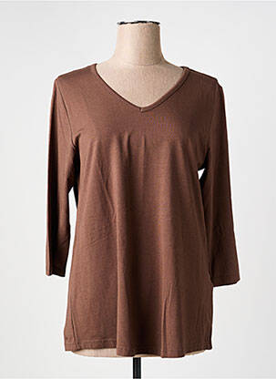 Tricou mâneci 3/4 mâneci 3/4 maro CISO femeie