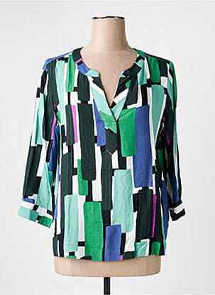 Bluză țesătură poplin mâneci 3/4 verde CECIL femeie